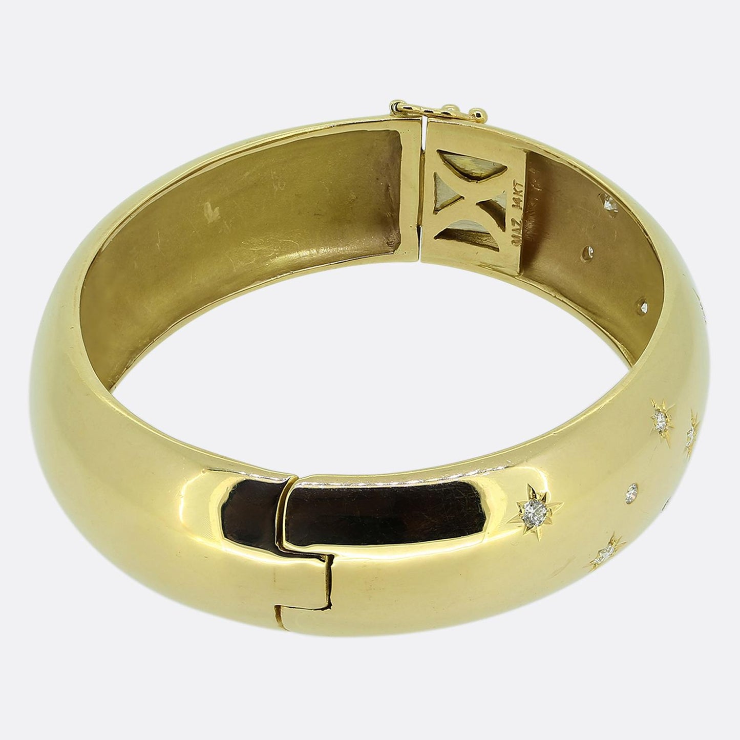 Vintage Star-Burst Diamond Set Bangle