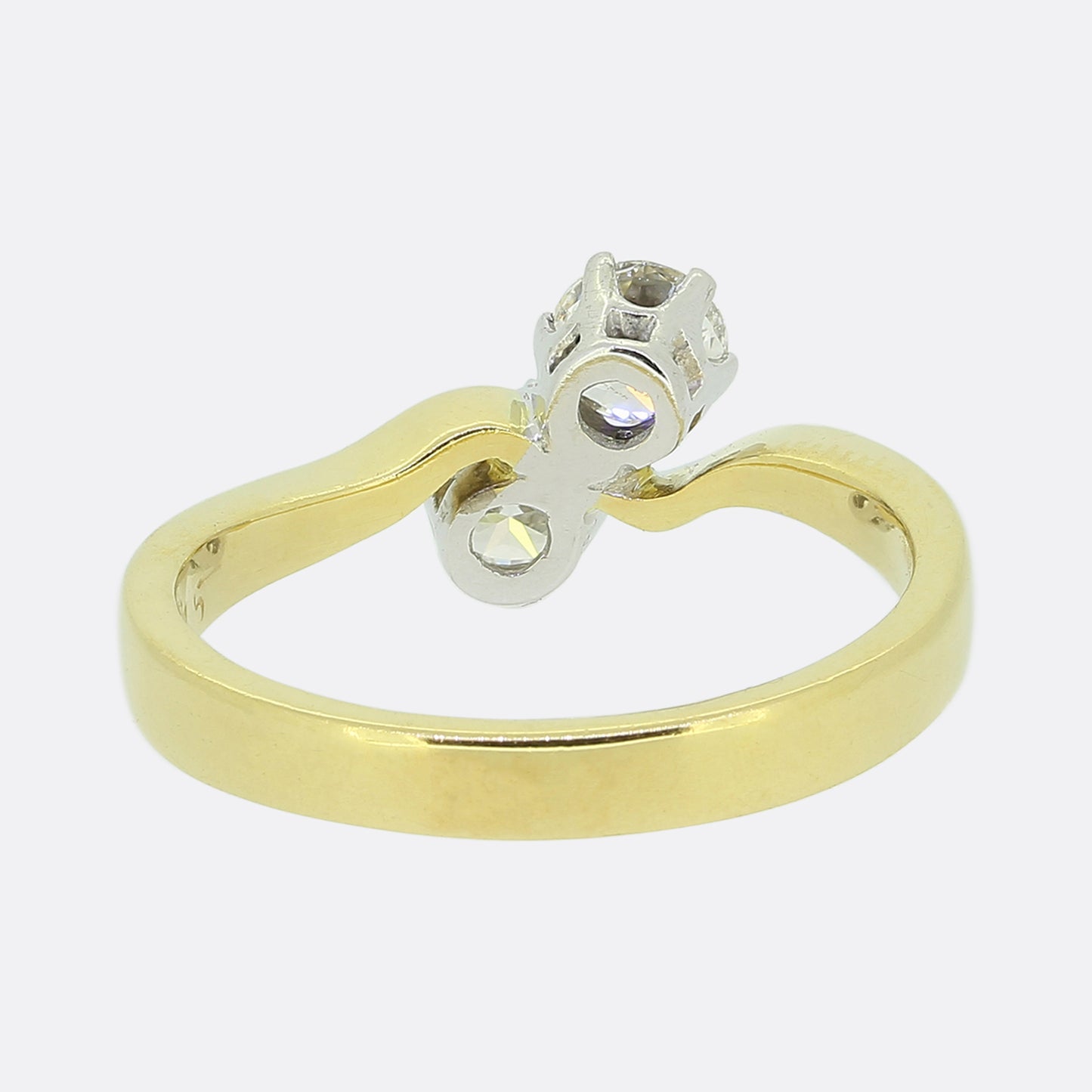 0.64 Carat Two-Stone Diamond Crossover Ring