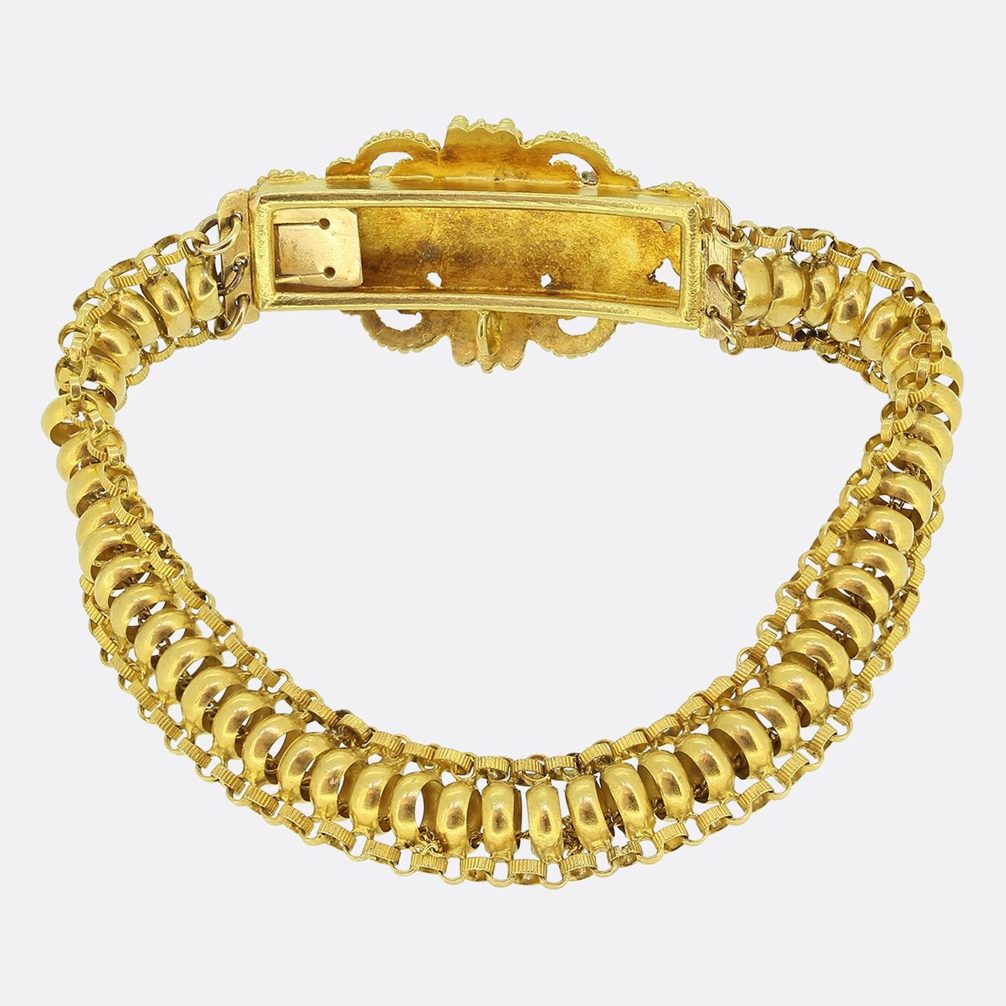 Georgian Emerald Pearl and Ruby Bracelet