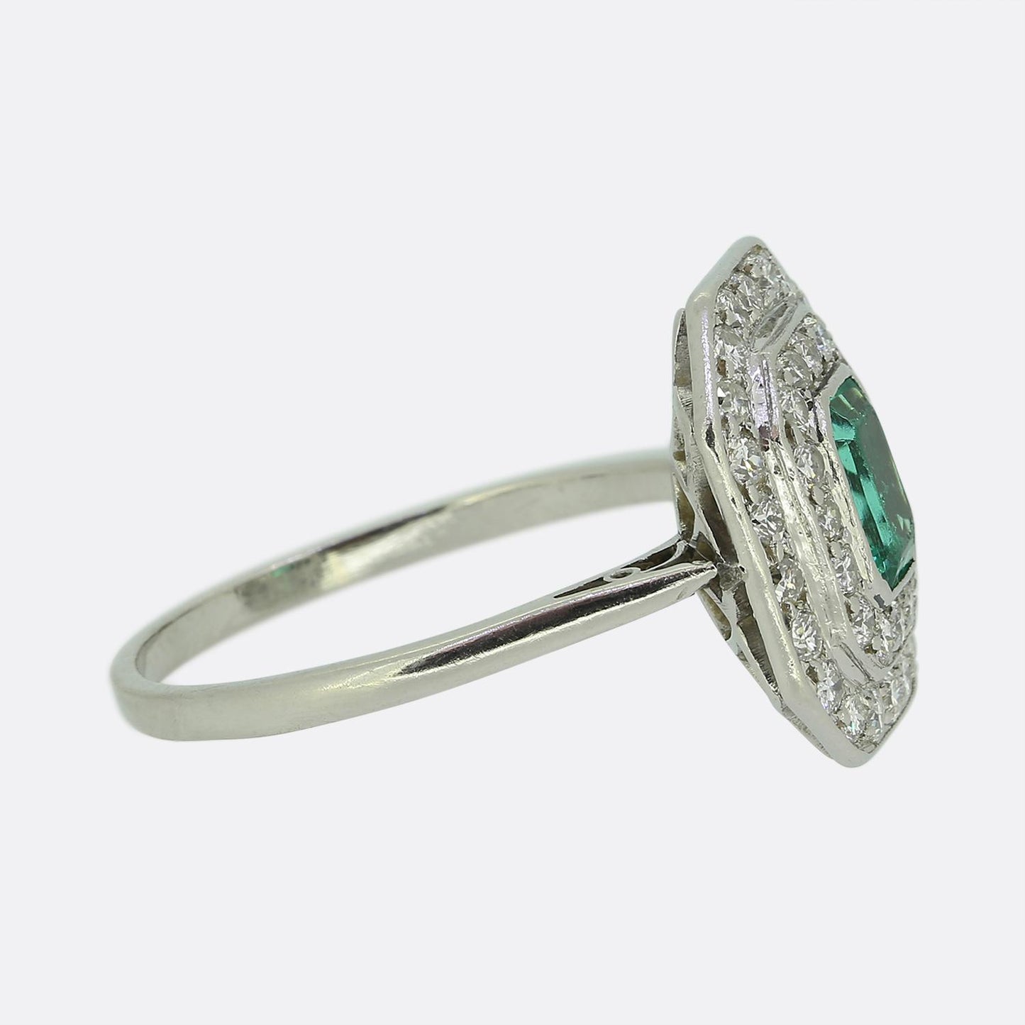 Art Deco Emerald and Diamond Ring