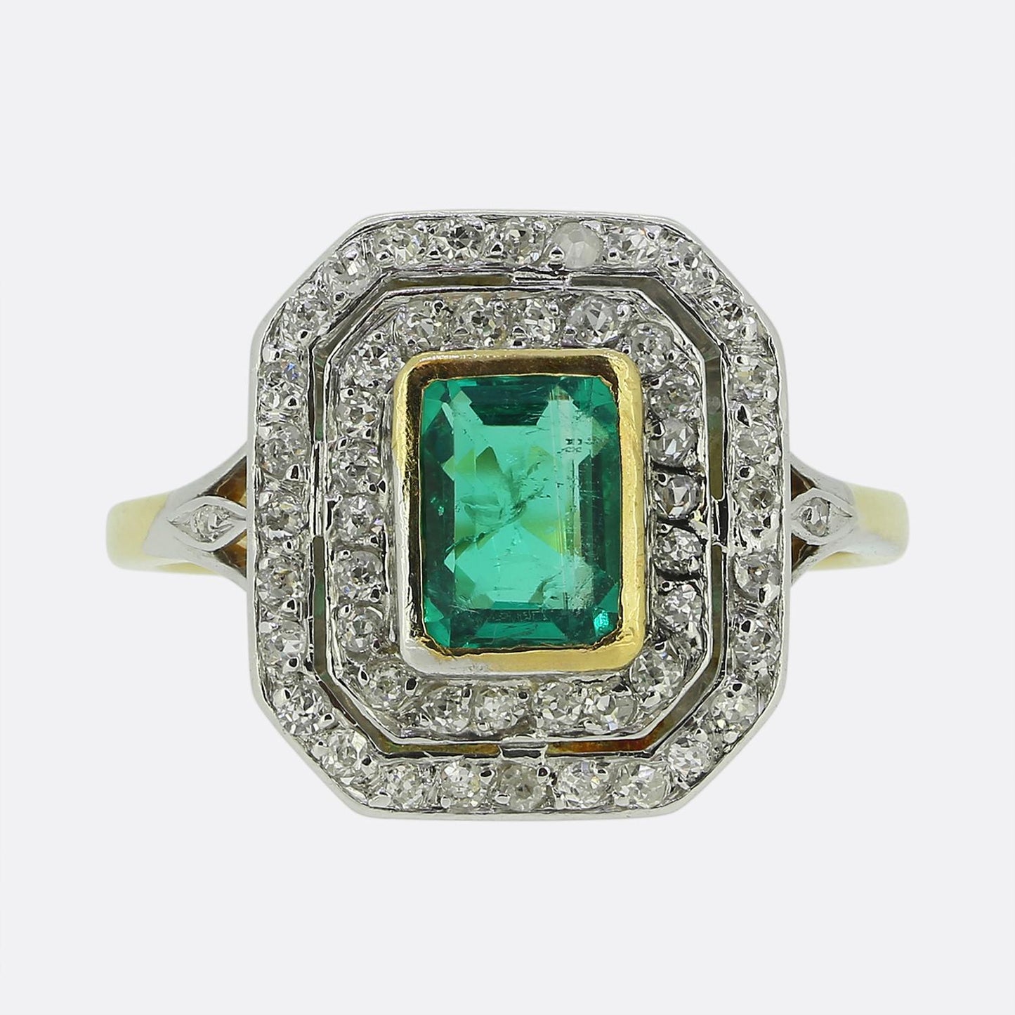 Art Deco Emerald and Diamond Ring