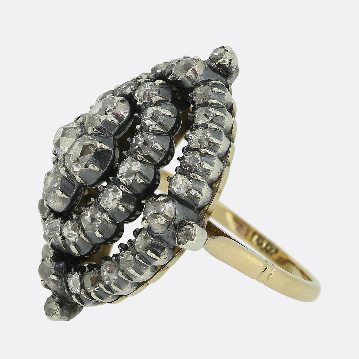Victorian Old Cut Diamond Cluster Ring