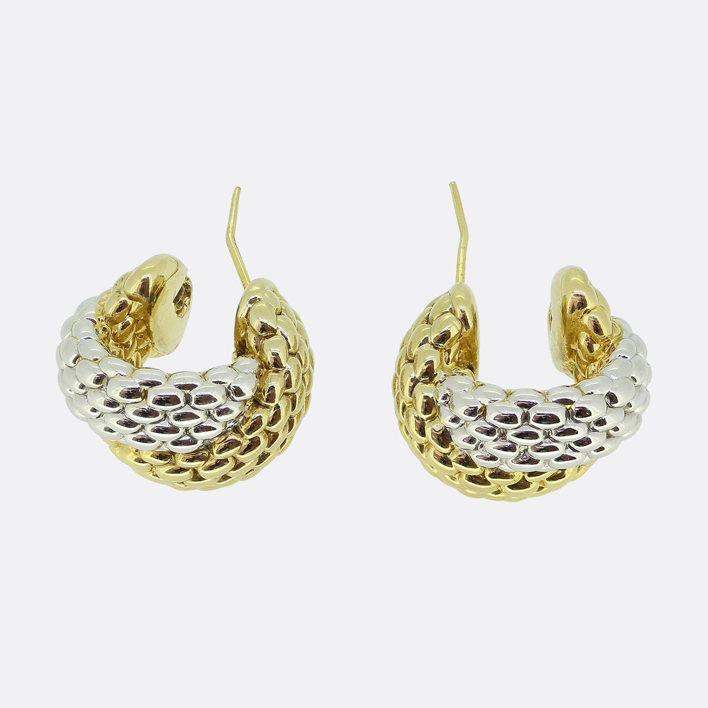 Fope Two Tone Crossover Earrings