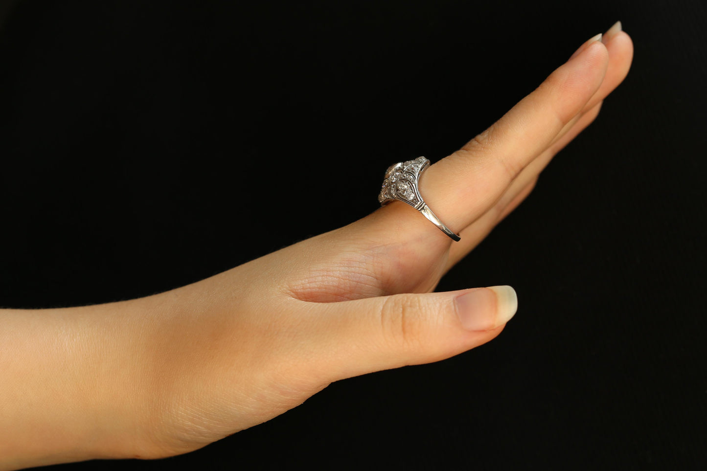 Art Deco Diamond Bombe Ring