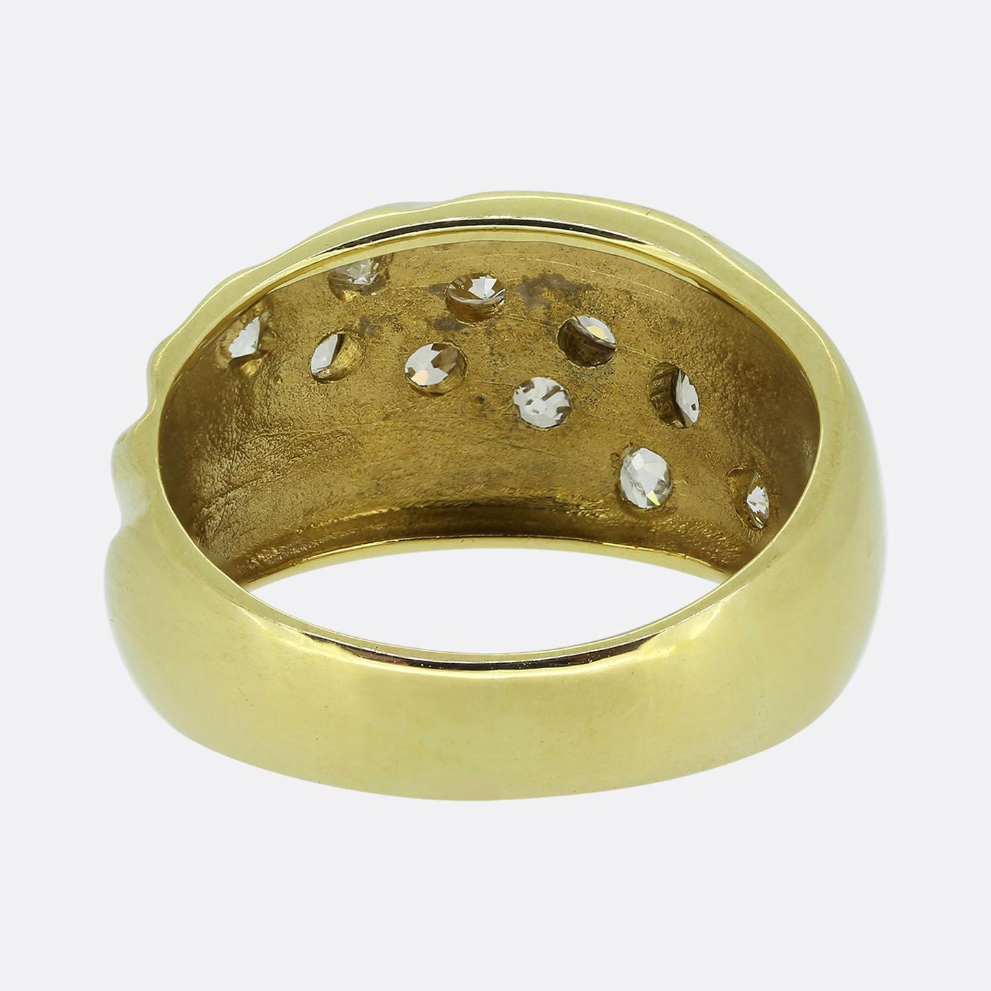 0.90 Carat Diamond Cluster Wide Band Ring