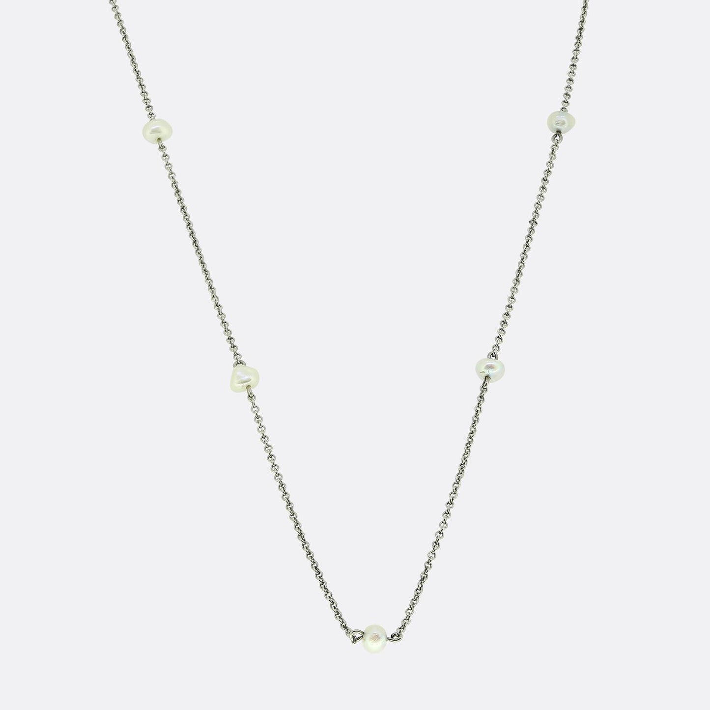 Edwardian Natural Pearl Set Chain