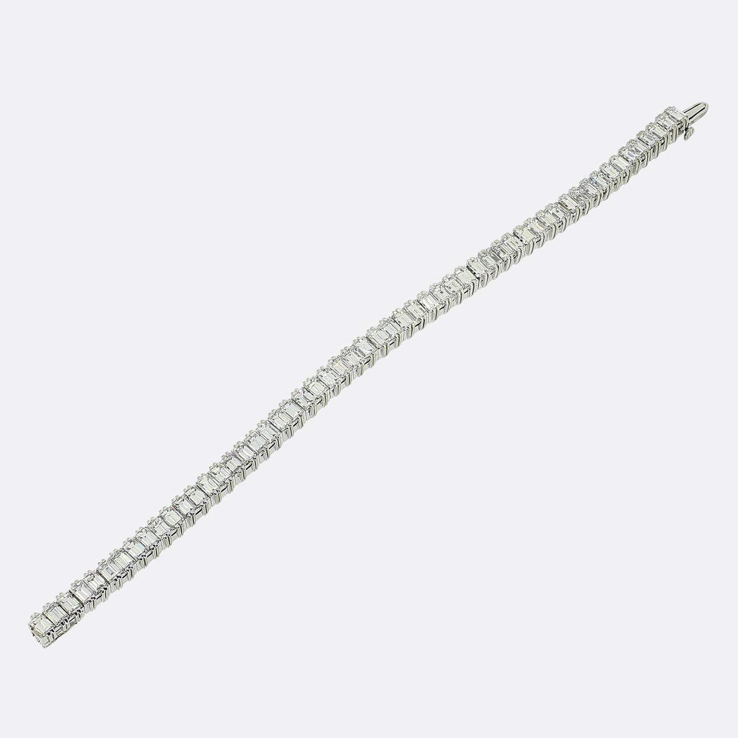 10.00 Carat Baguette Cut Diamond Line Bracelet