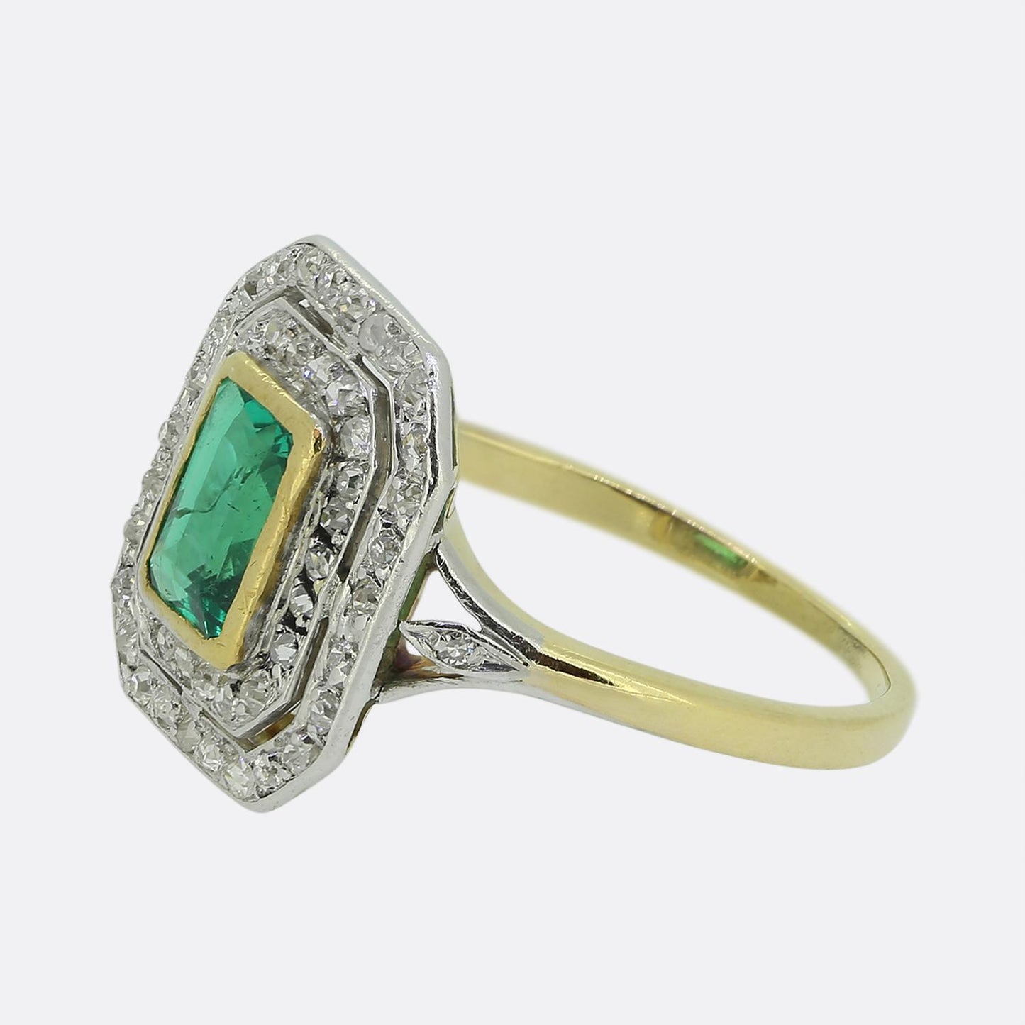 Art Deco Emerald and Diamond Ring