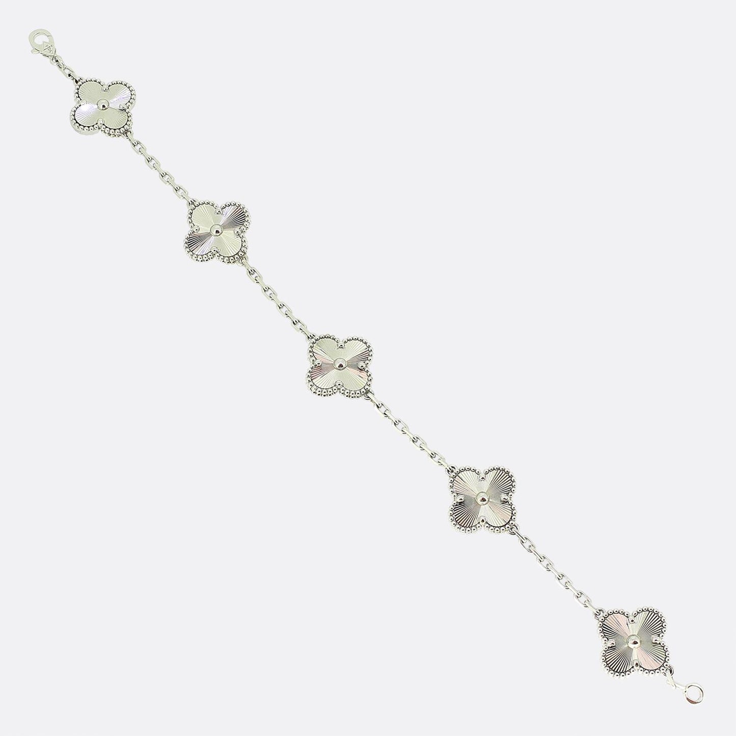 Van Cleef & Arpels Alhambra Five Motif Guilloche Bracelet