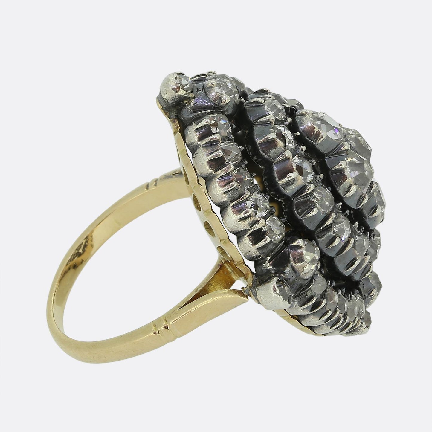 Victorian Old Cut Diamond Cluster Ring