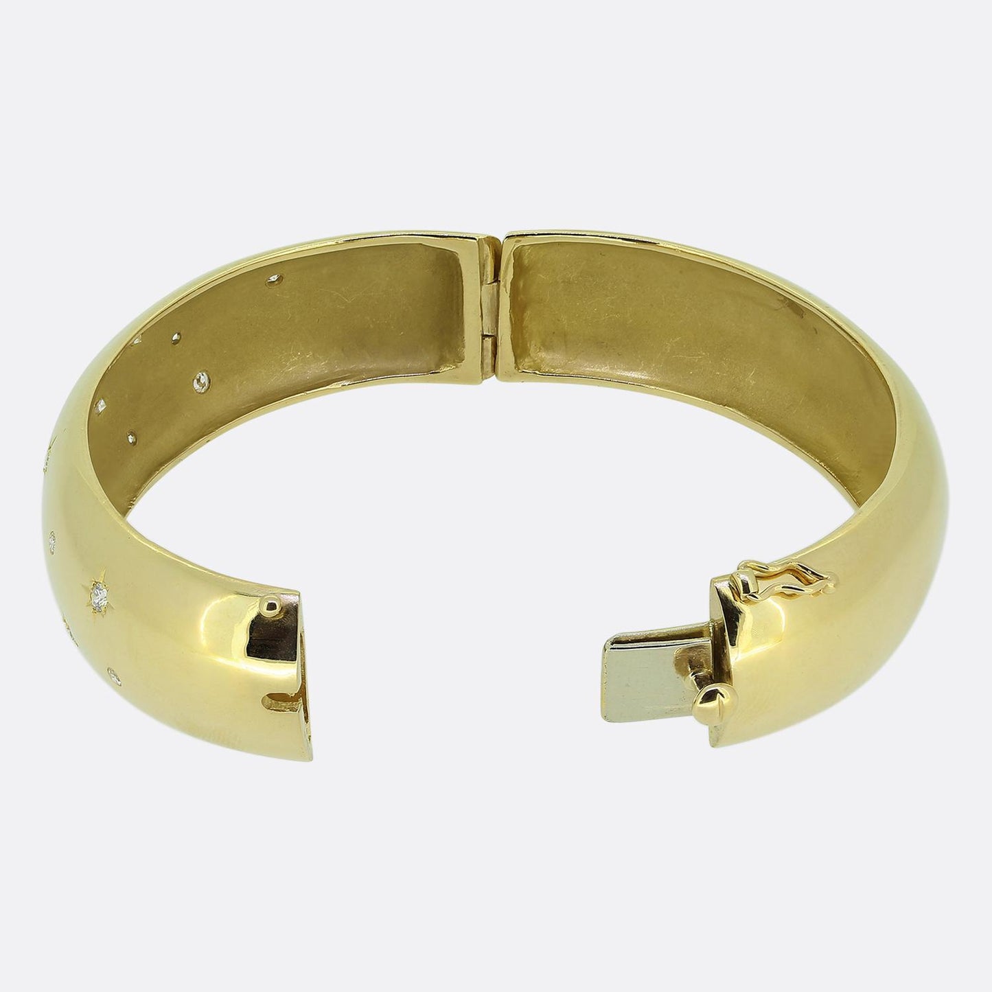 Vintage Star-Burst Diamond Set Bangle
