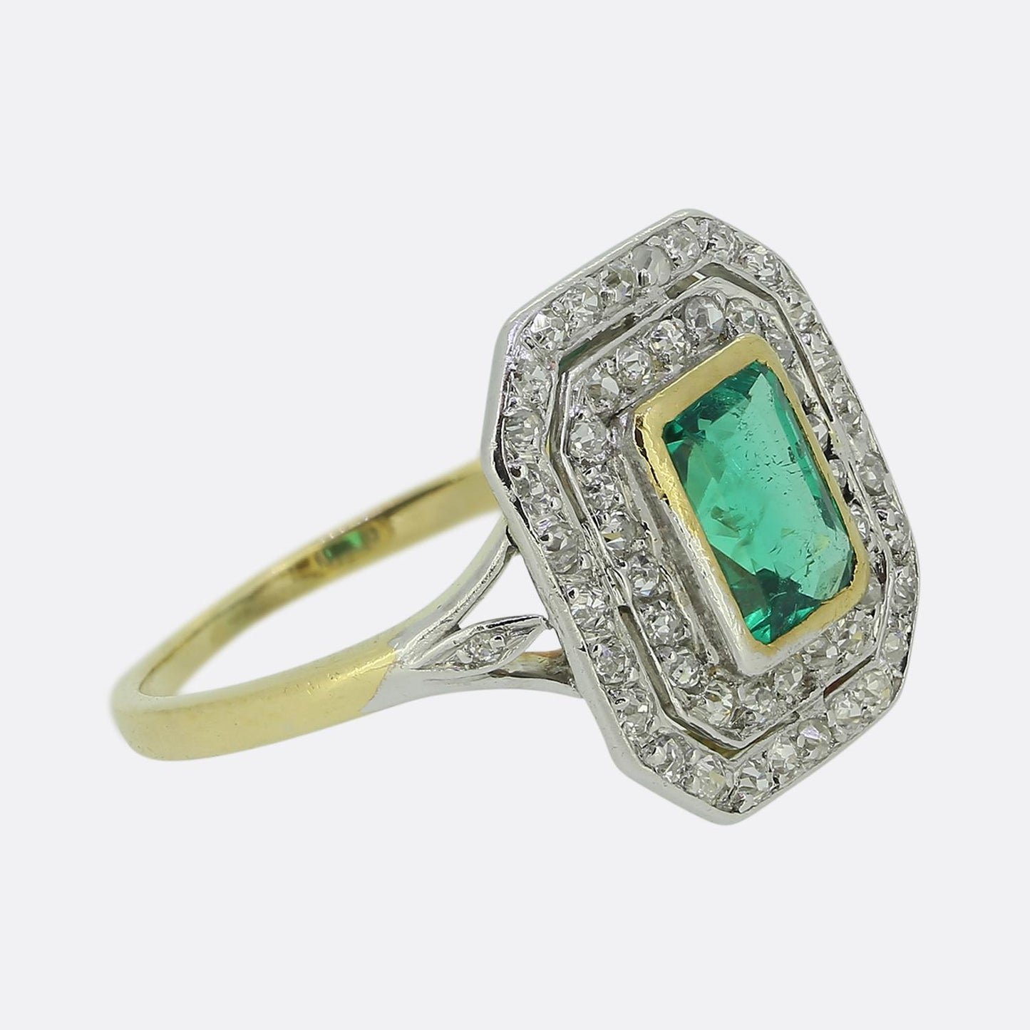 Art Deco Emerald and Diamond Ring
