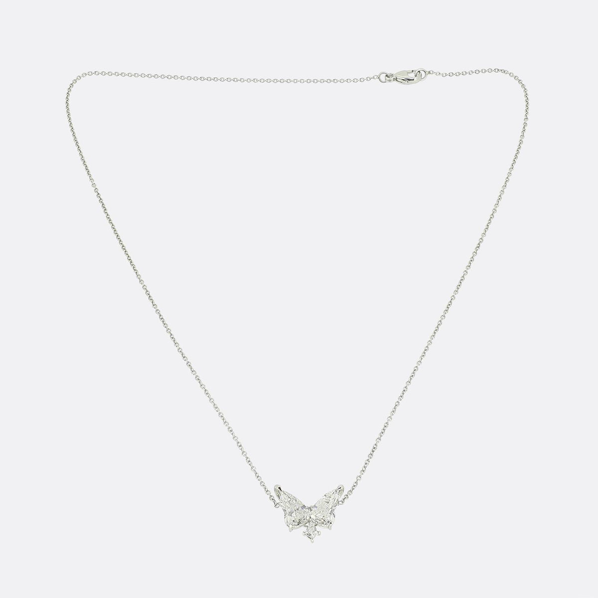 2.88 Carat Diamond Butterfly Necklace