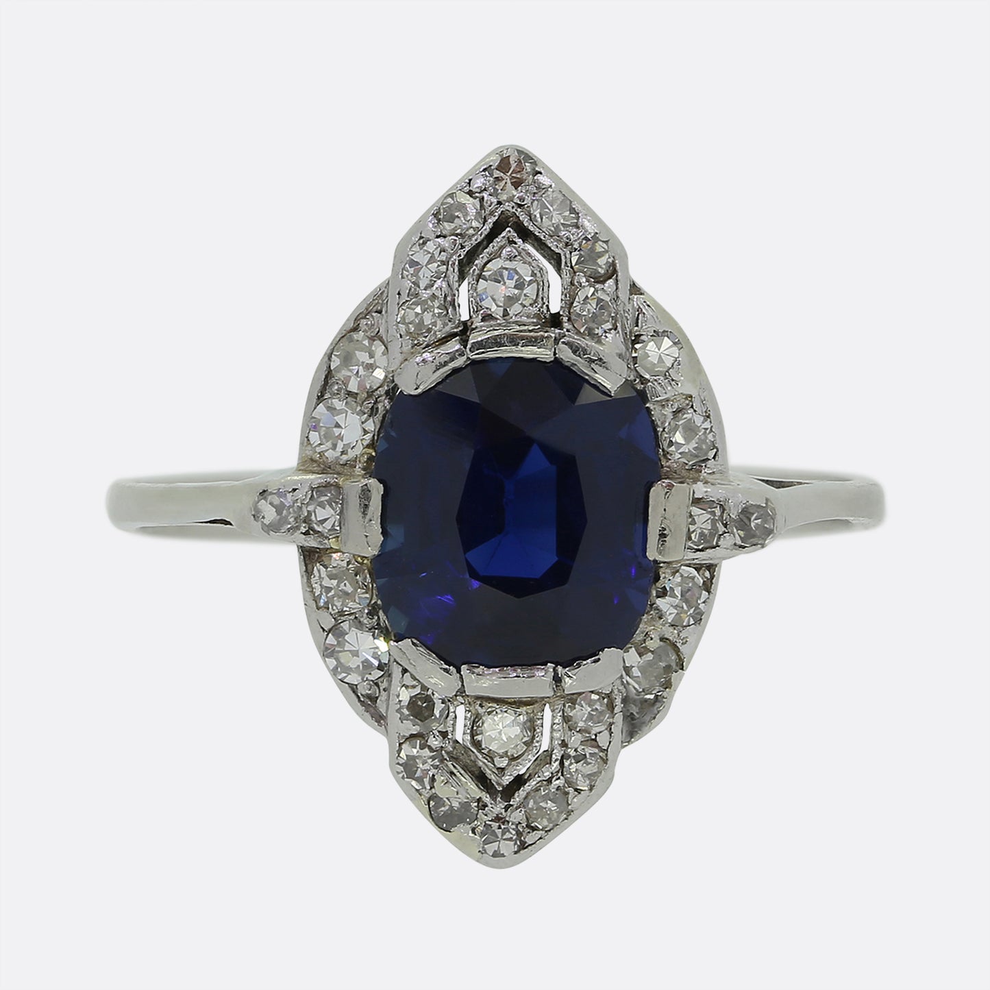 Art Deco Sapphire and Diamond Ring