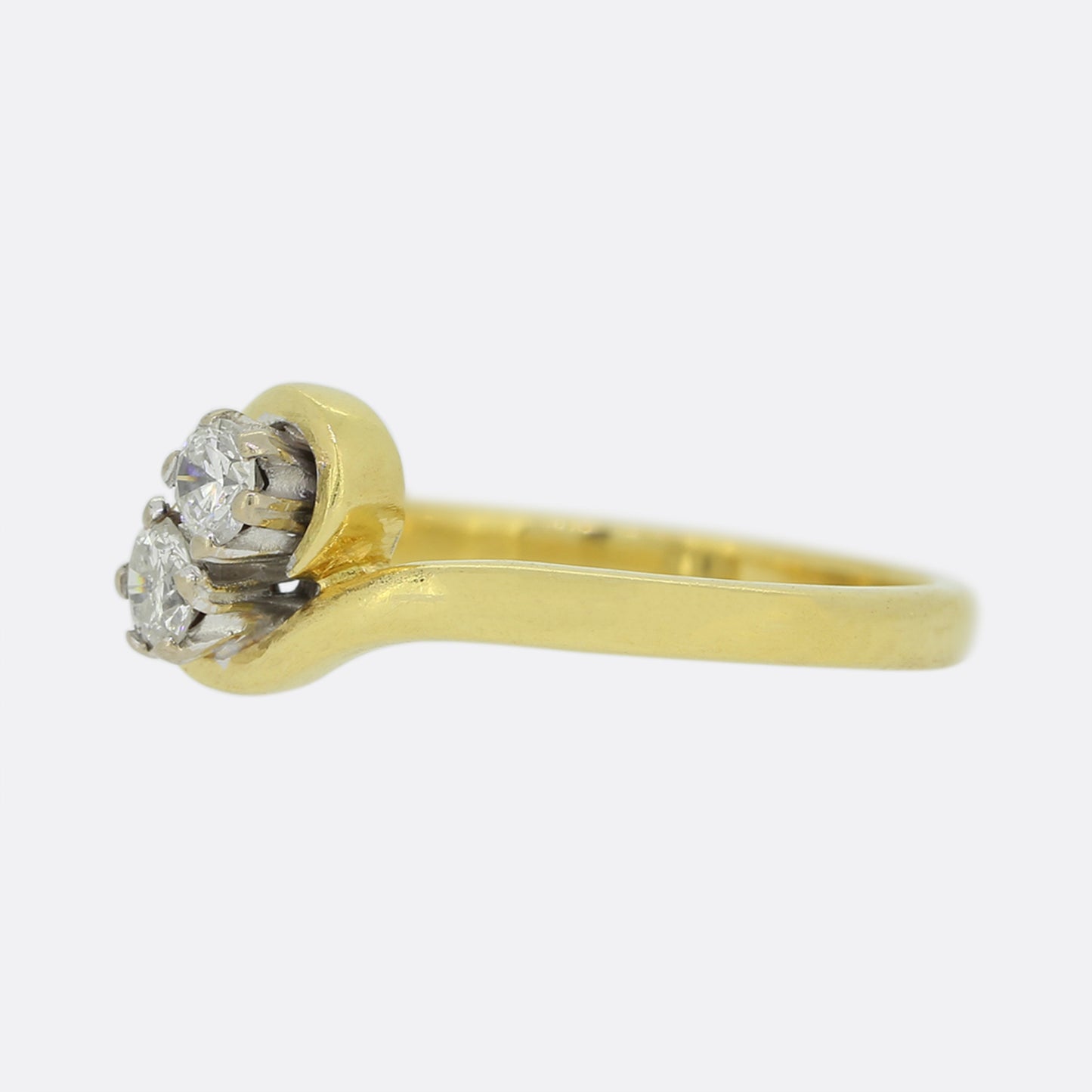 Two Stone Diamond Crossover Ring
