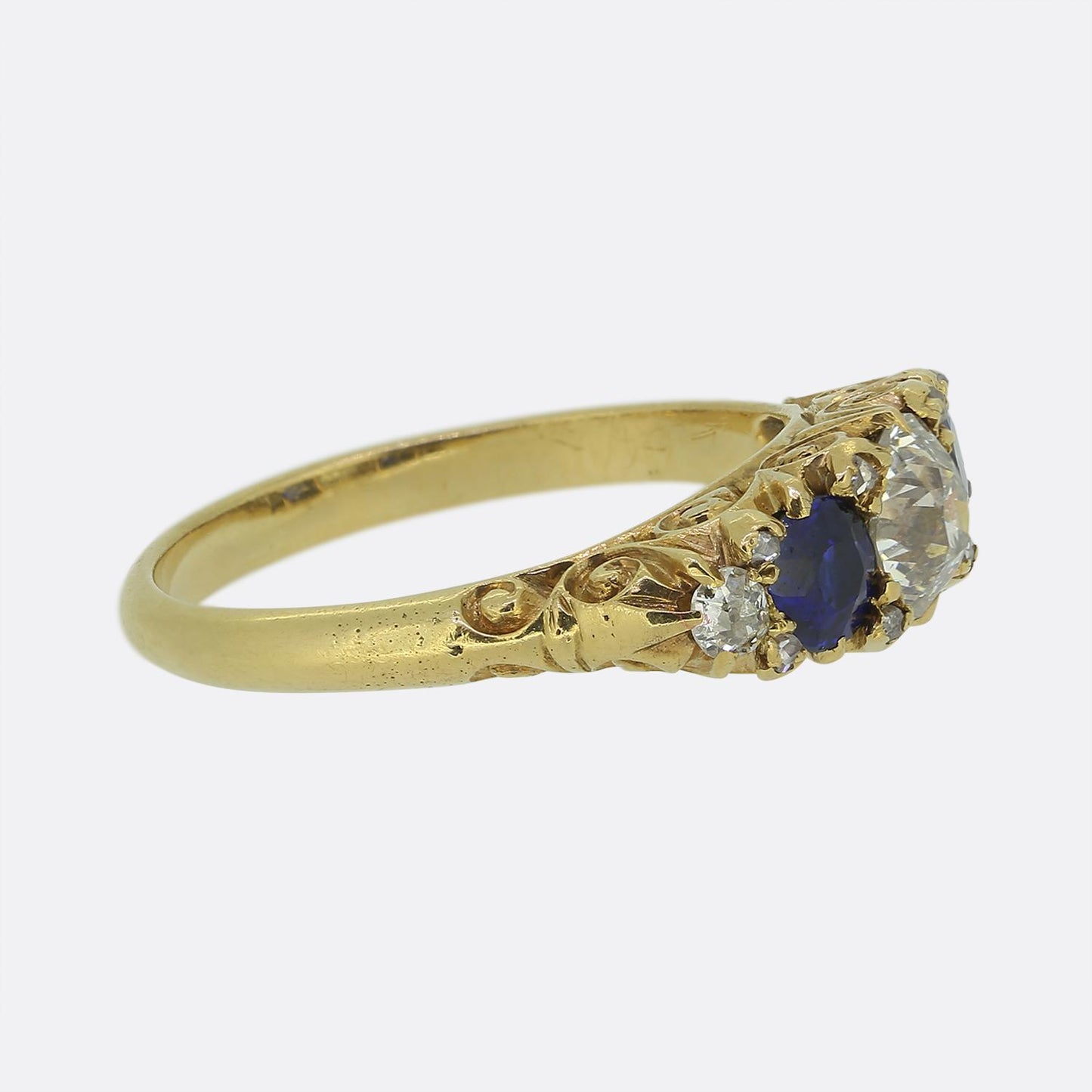 Antique Sapphire and Diamond Five-Stone Ring