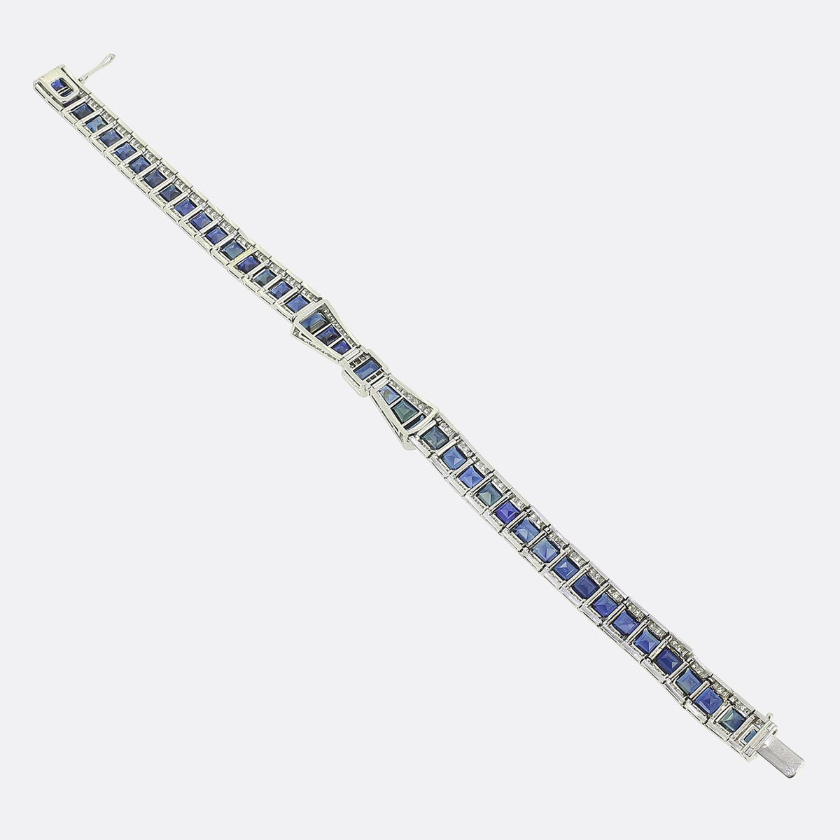 Art Deco Sapphire and Diamond Bow Bracelet