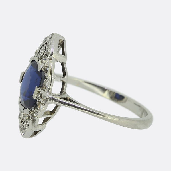 Art Deco Sapphire and Diamond Ring