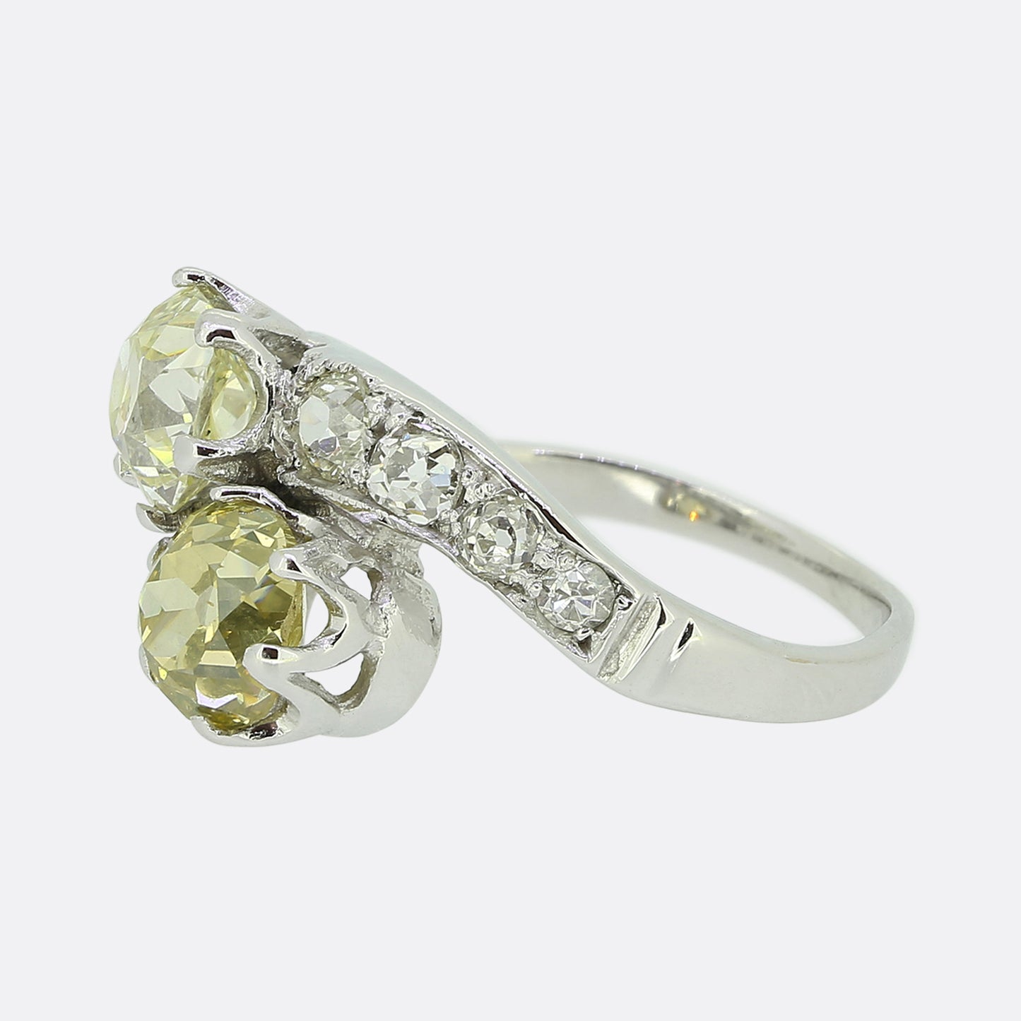 Edwardian Fancy Old Cut Diamond Toi et Moi Ring