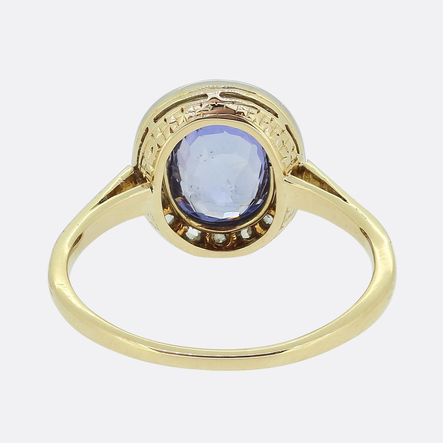 Edwardian 1.50 Carat Sapphire and Diamond Halo Ring