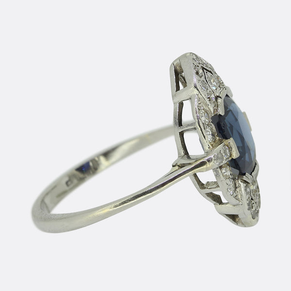 Art Deco Sapphire and Diamond Ring