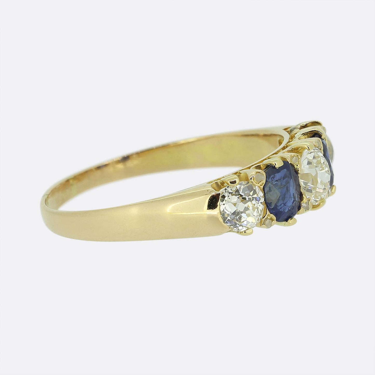 Edwardian Sapphire and Diamond Five-Stone Ring