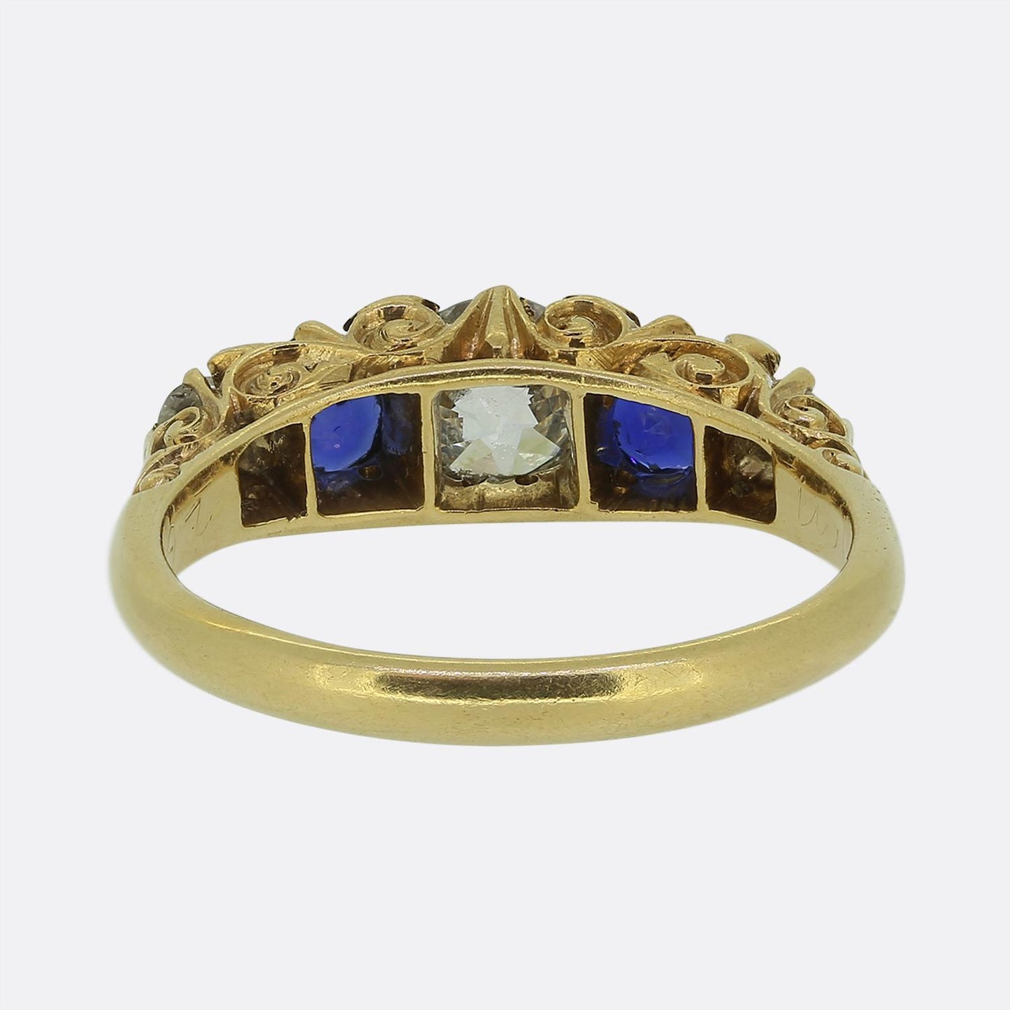 Antique Sapphire and Diamond Five-Stone Ring