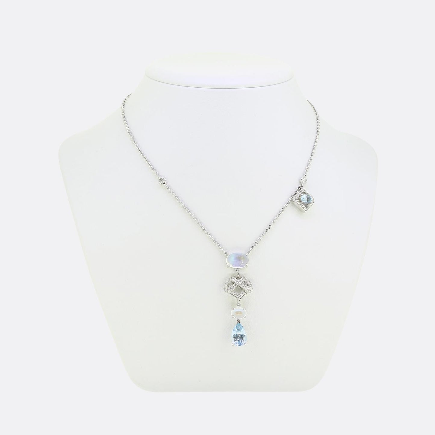 Boodles Woodland Aquamarine Moonstone and Diamond Necklace