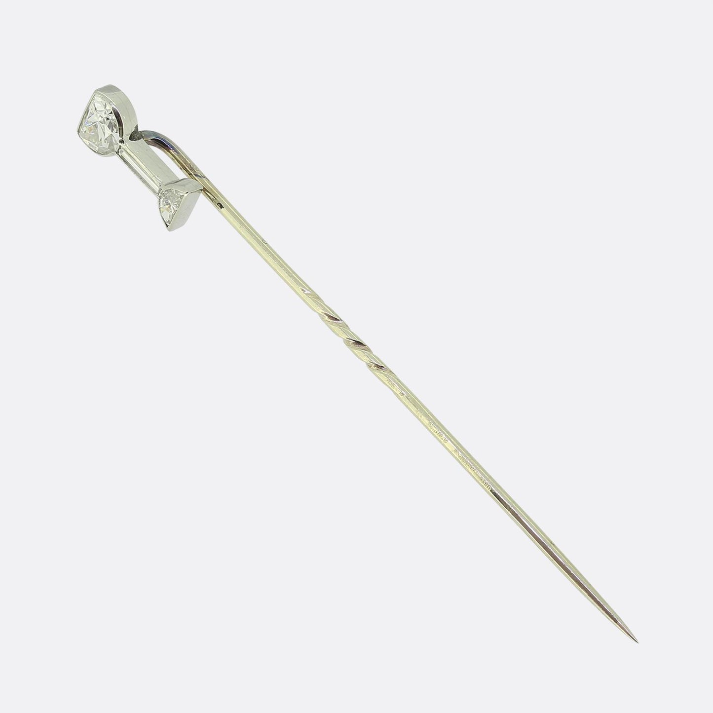 Art Deco Diamond Win Glass Stick Pin