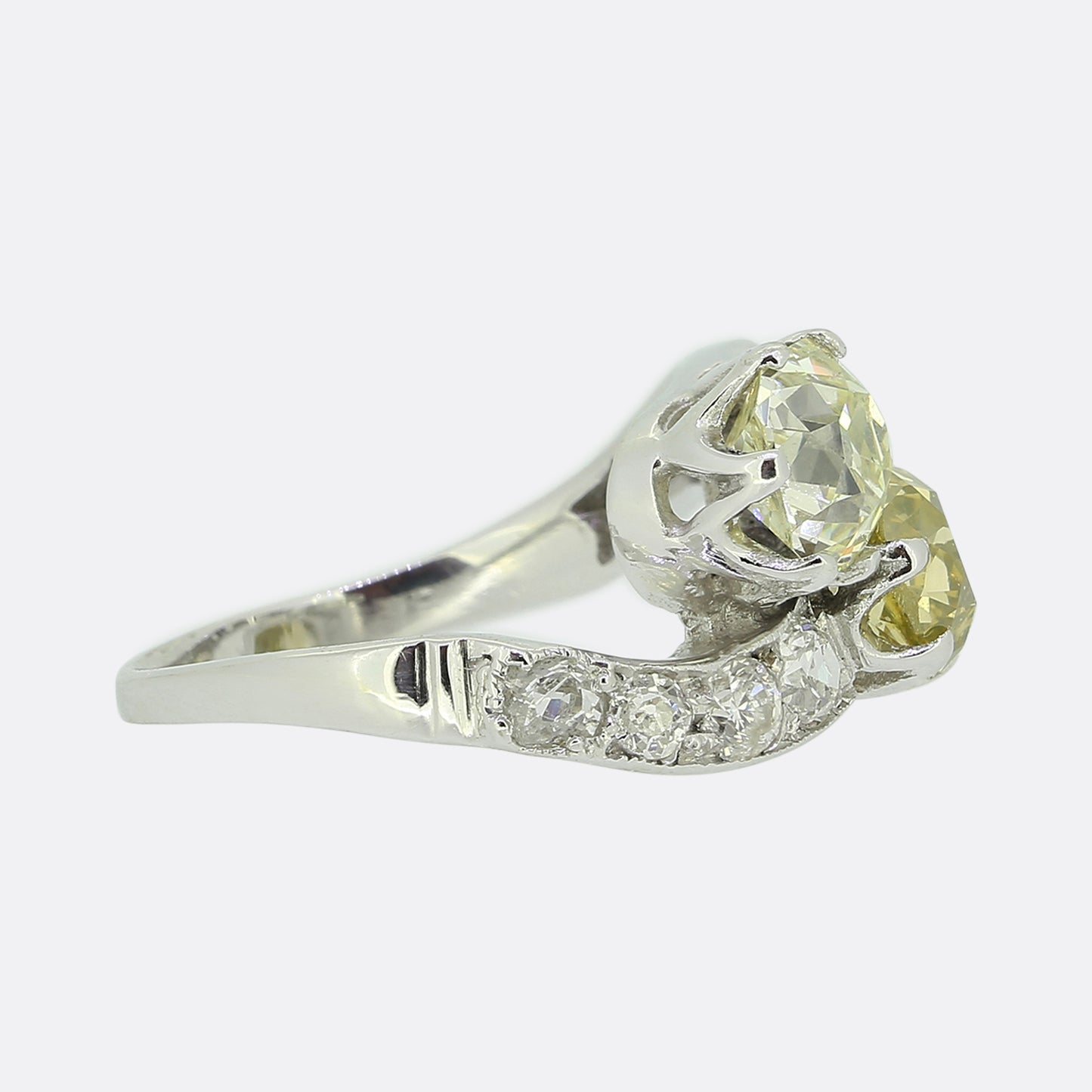 Edwardian Fancy Old Cut Diamond Toi et Moi Ring