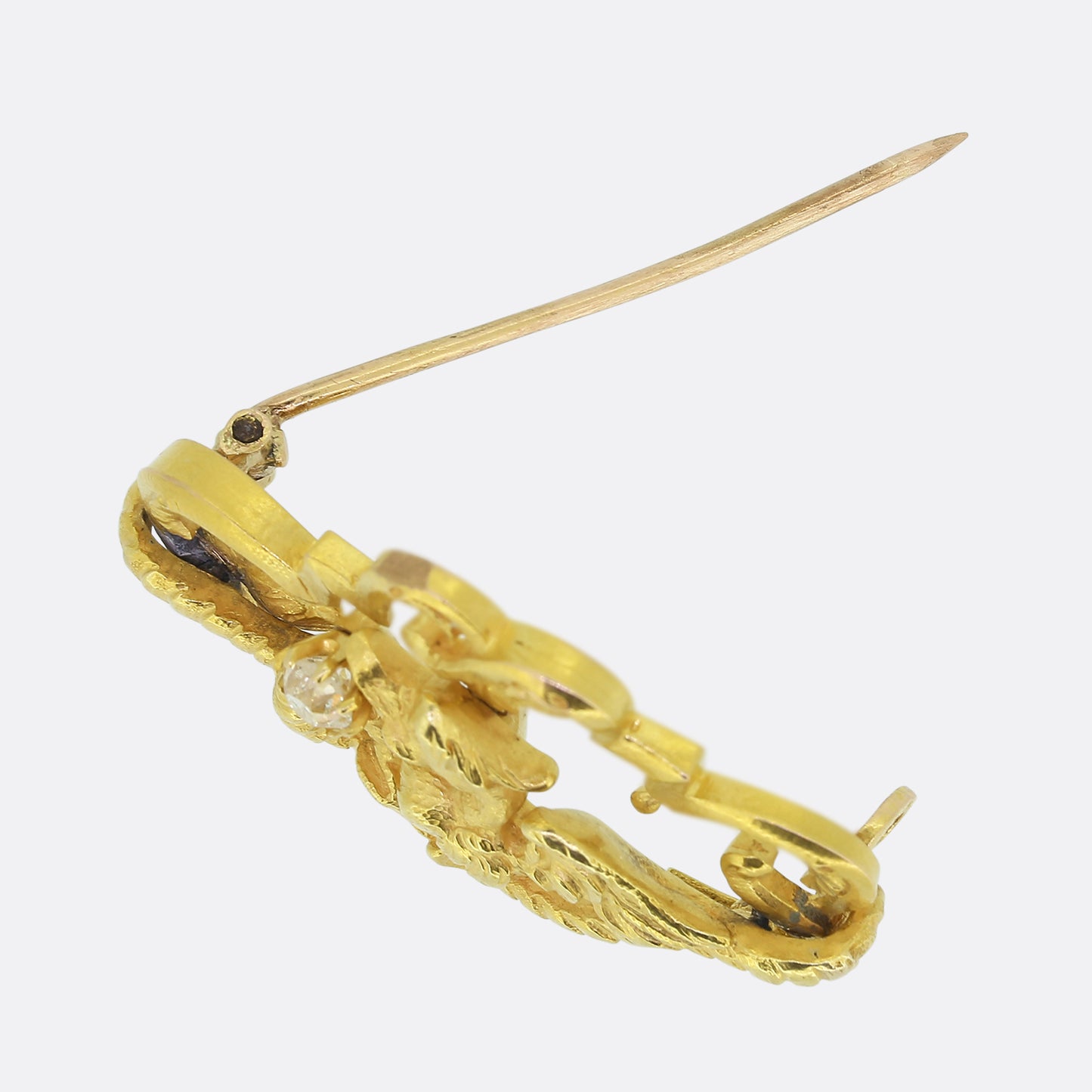 Art Nouveau Diamond Phoenix Brooch