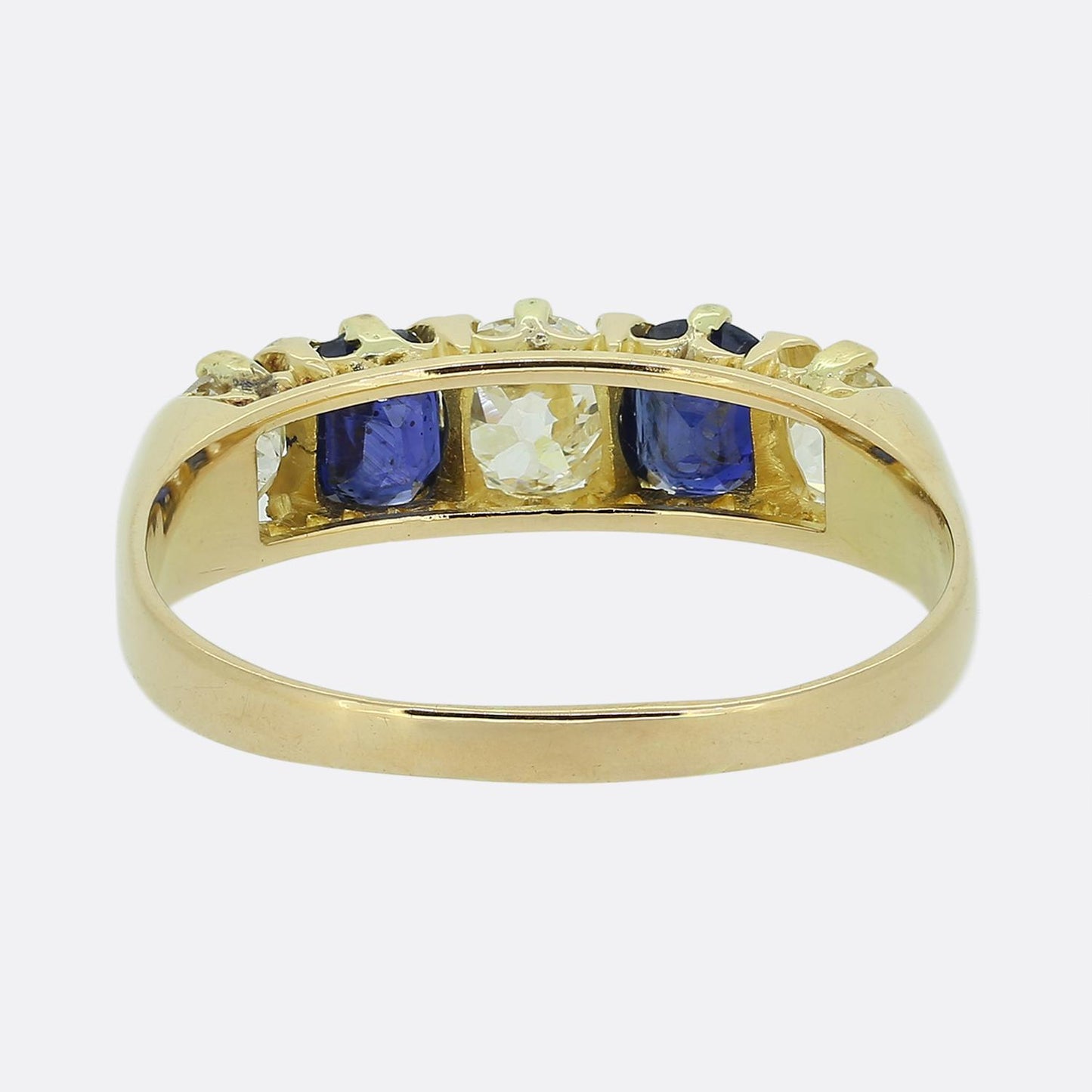 Edwardian Sapphire and Diamond Five-Stone Ring