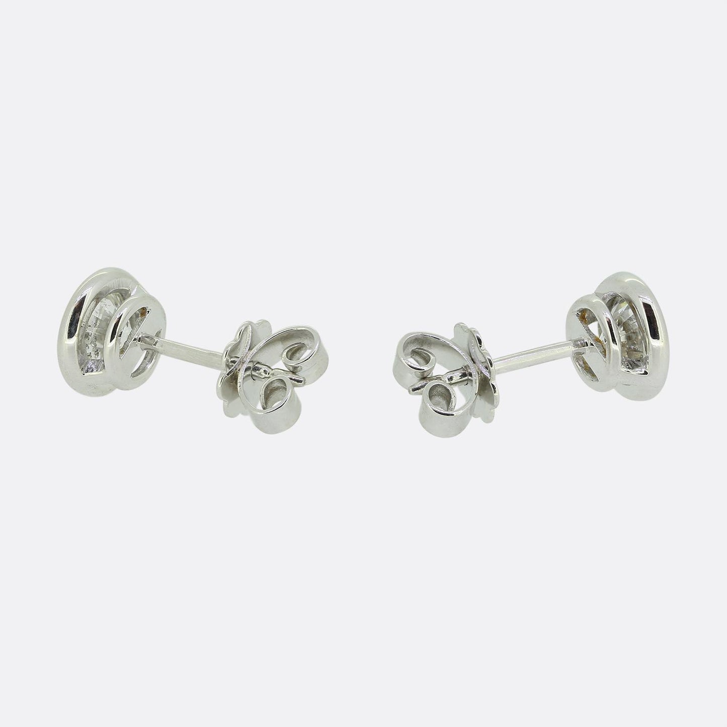 1.70 Carat Rubover Diamond Stud Earrings