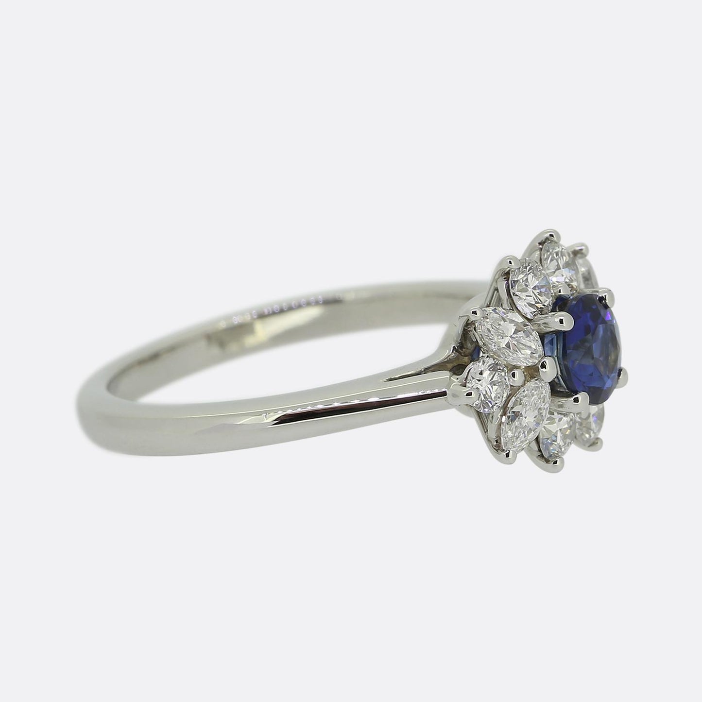 Tiffany & Co. Sapphire and Diamond Cluster Ring