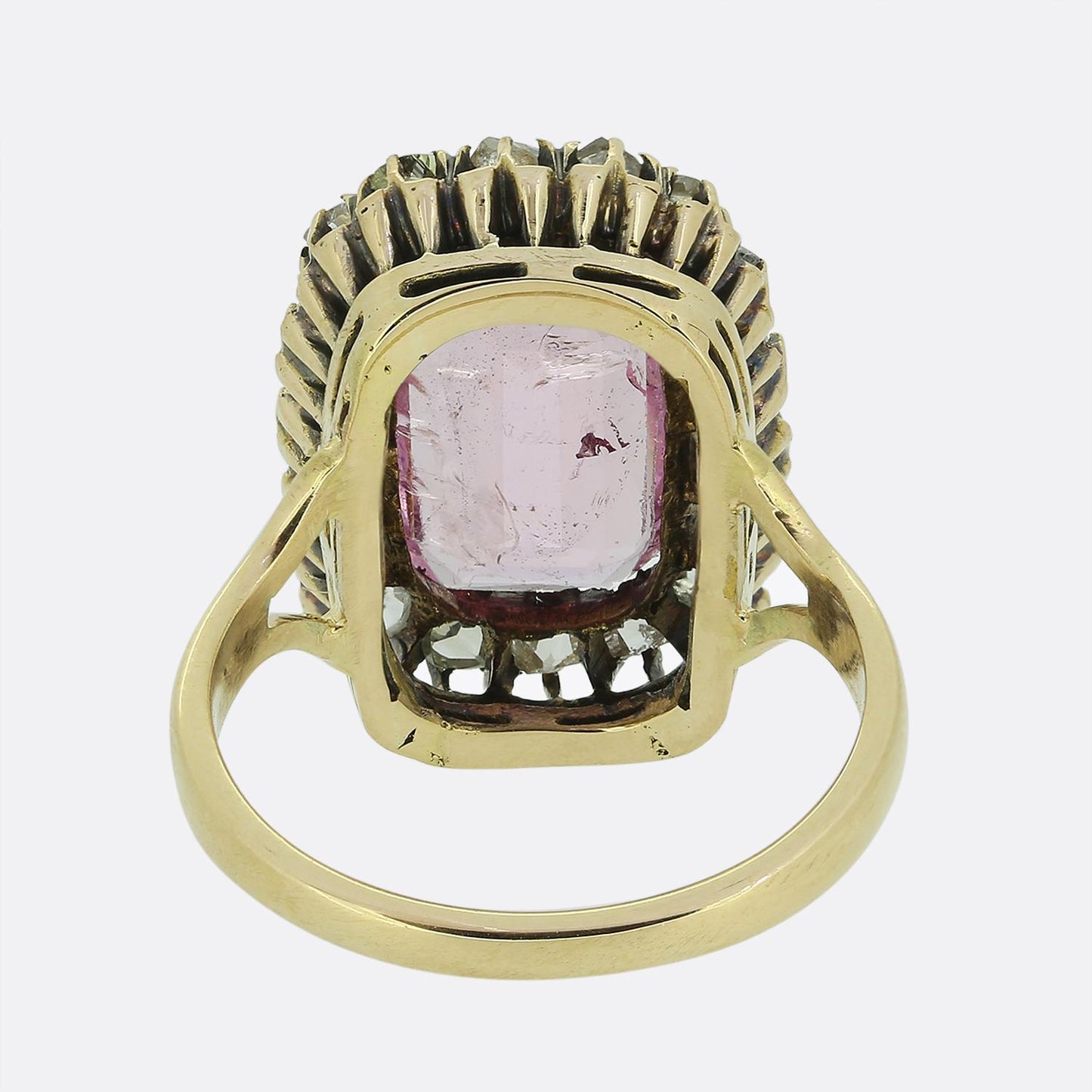 Victorian Pink Spinel and Rose Cut Diamond Dress Ring