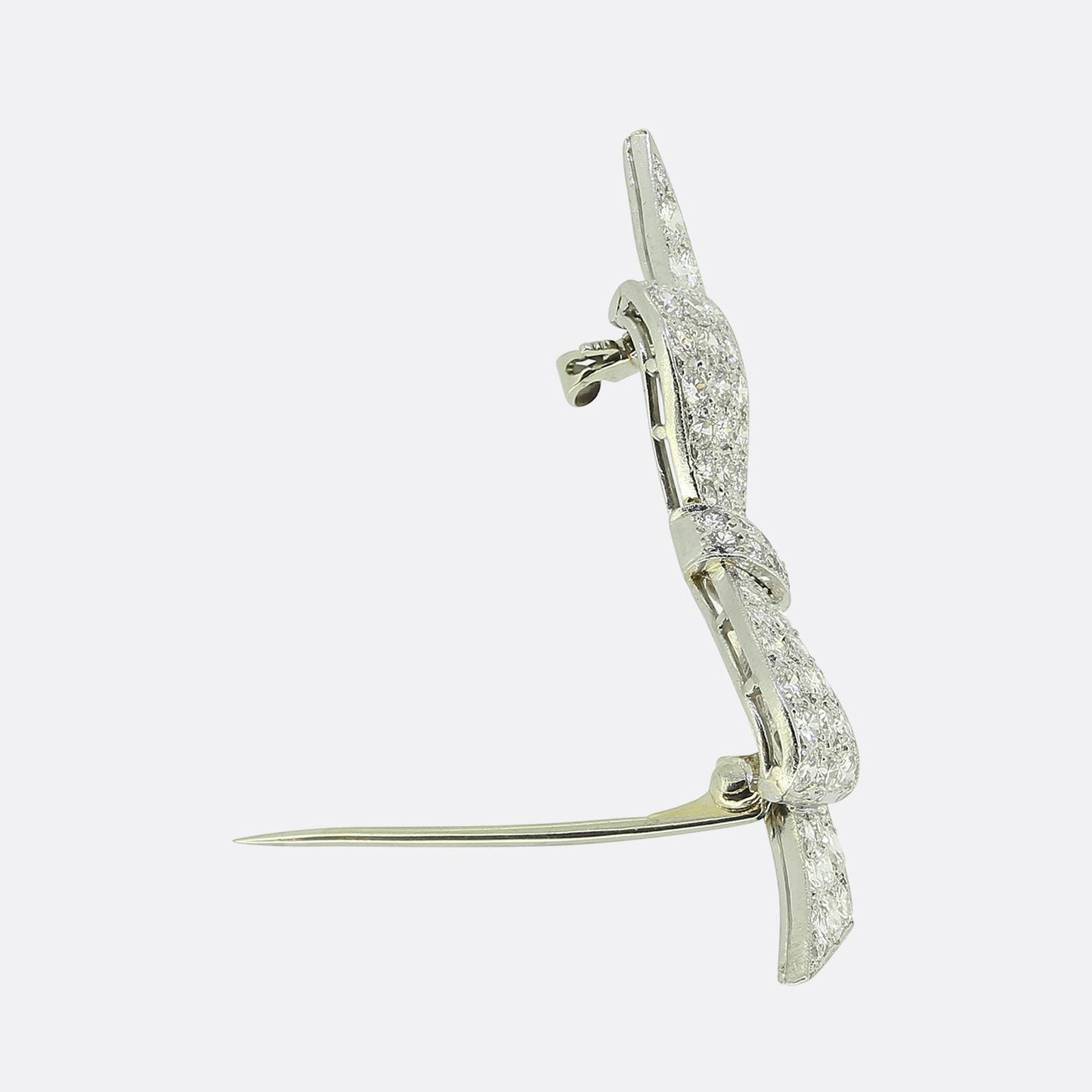 Art Deco Diamond Bow Brooch