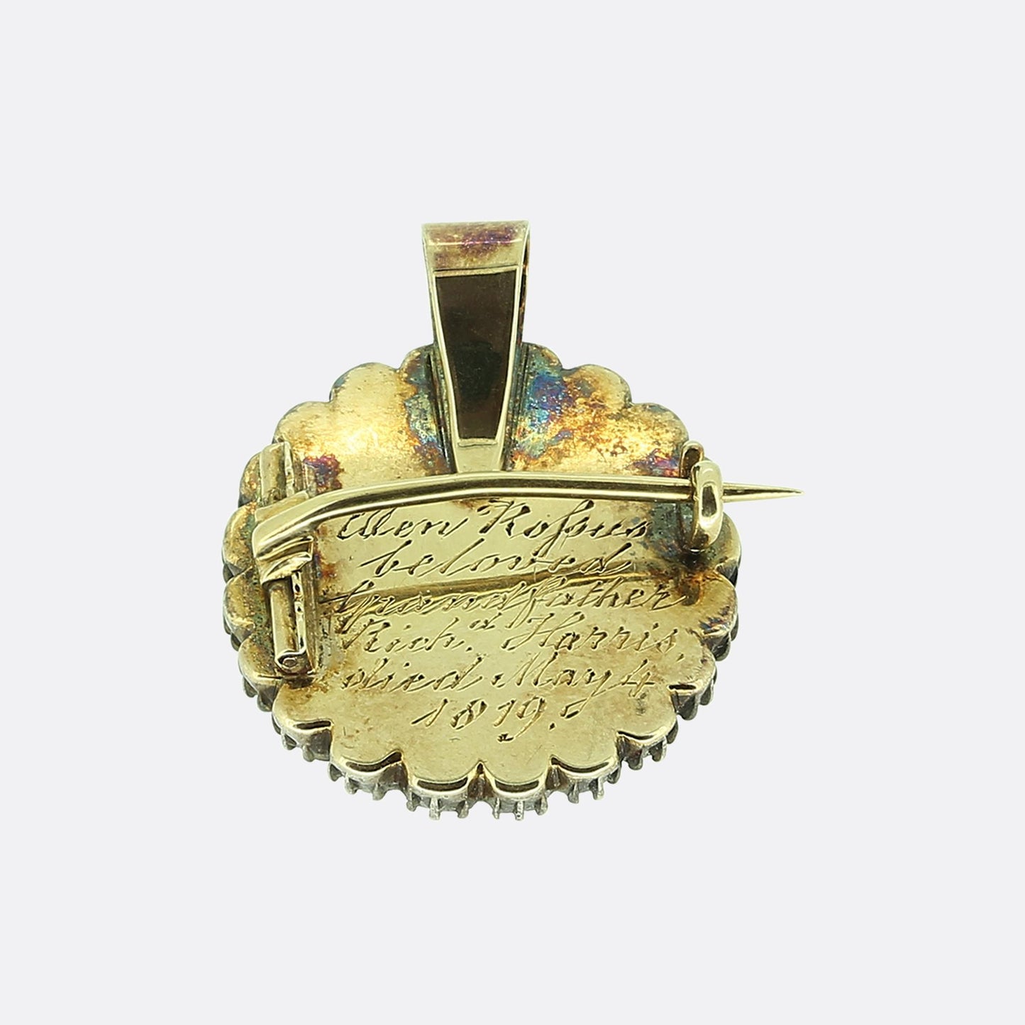 Georgian Diamond Portrait Brooch Pendant