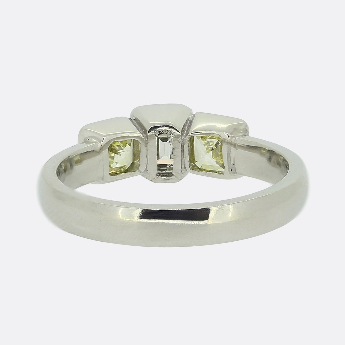 Vintage Three-Stone Asscher Cut Diamond Ring