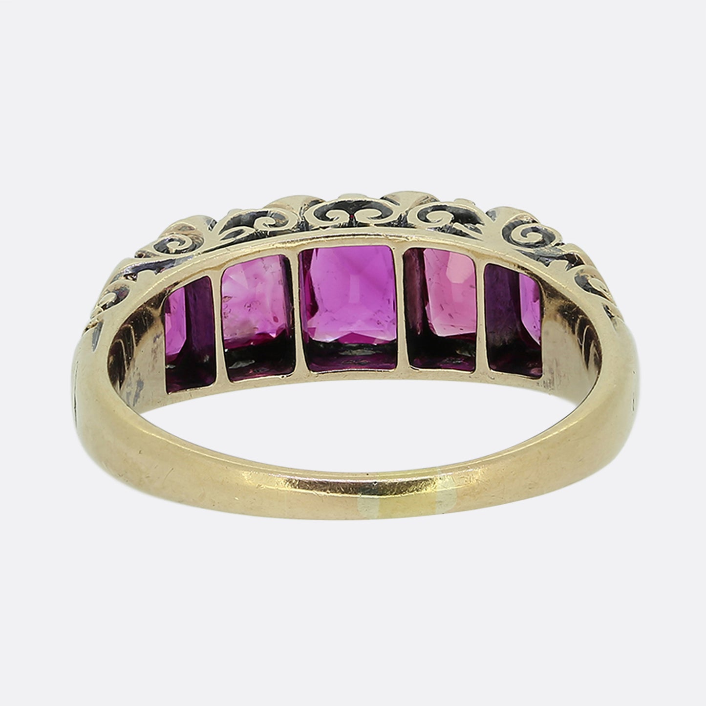 Antique Burmese Ruby Five-Stone Ring
