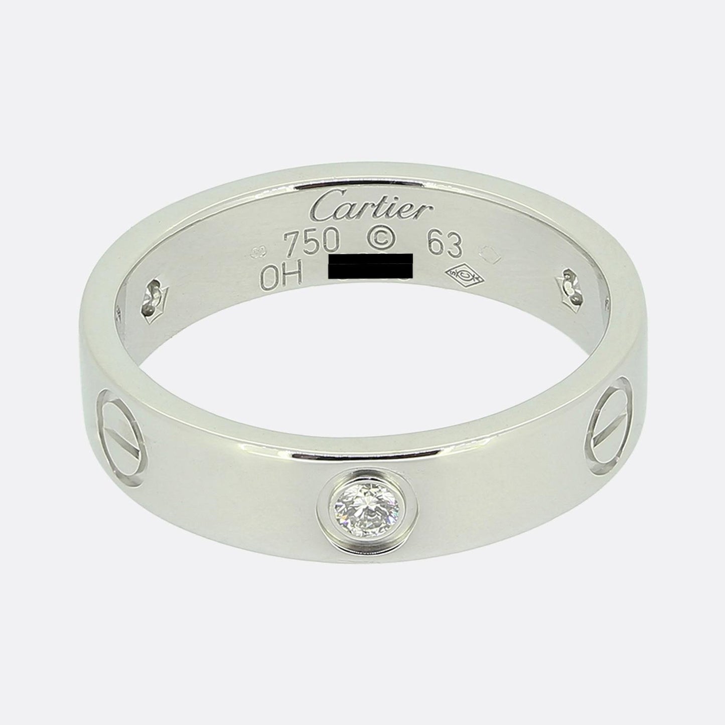 Cartier Three Diamond LOVE Ring Size V (63)