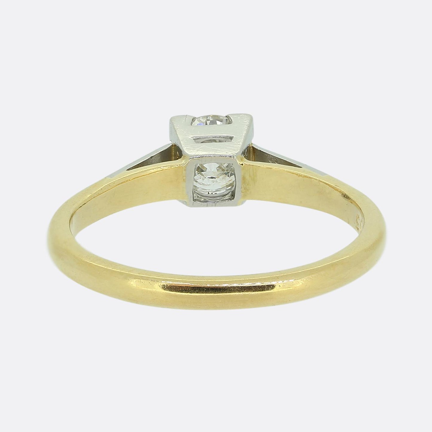 Vintage 0.45 Carat Transitional Cut Diamond Solitaire Ring