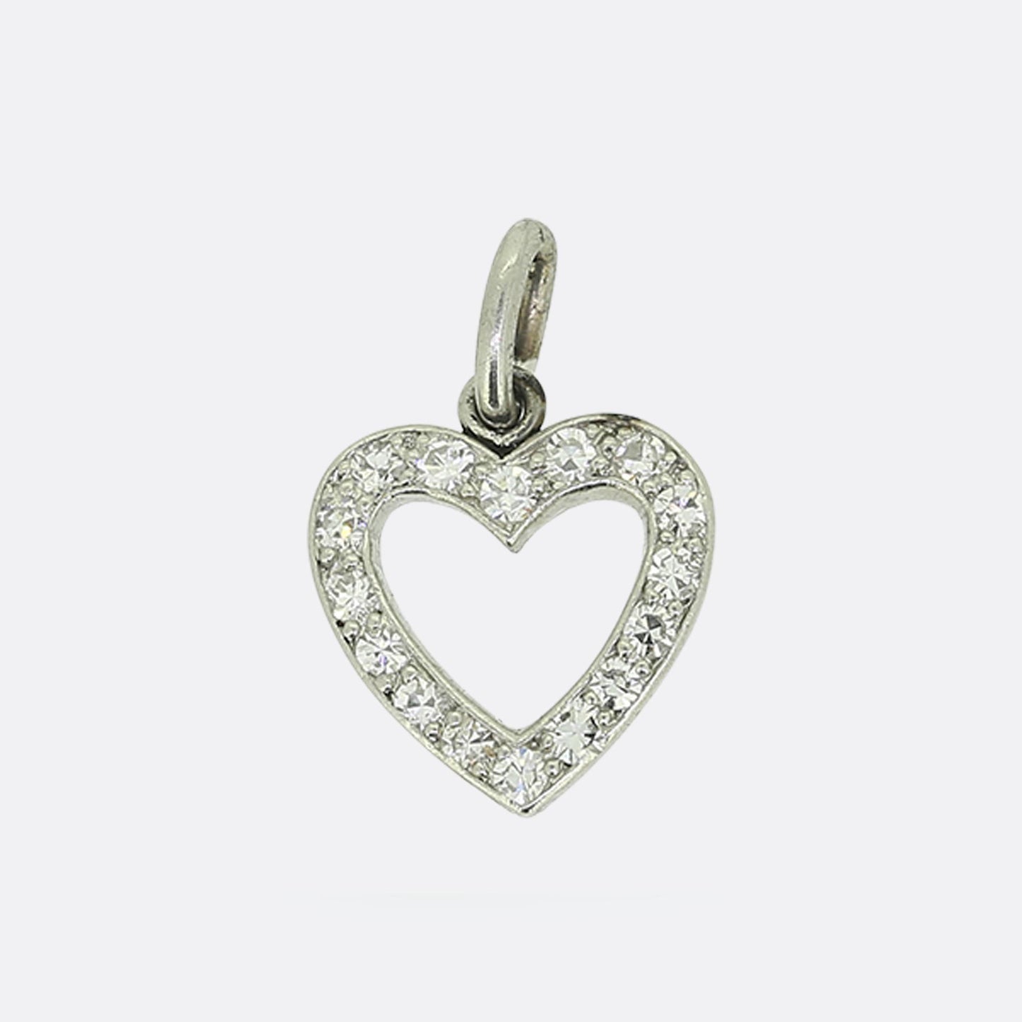 Cartier Art Deco Diamond Heart Charm Pendant