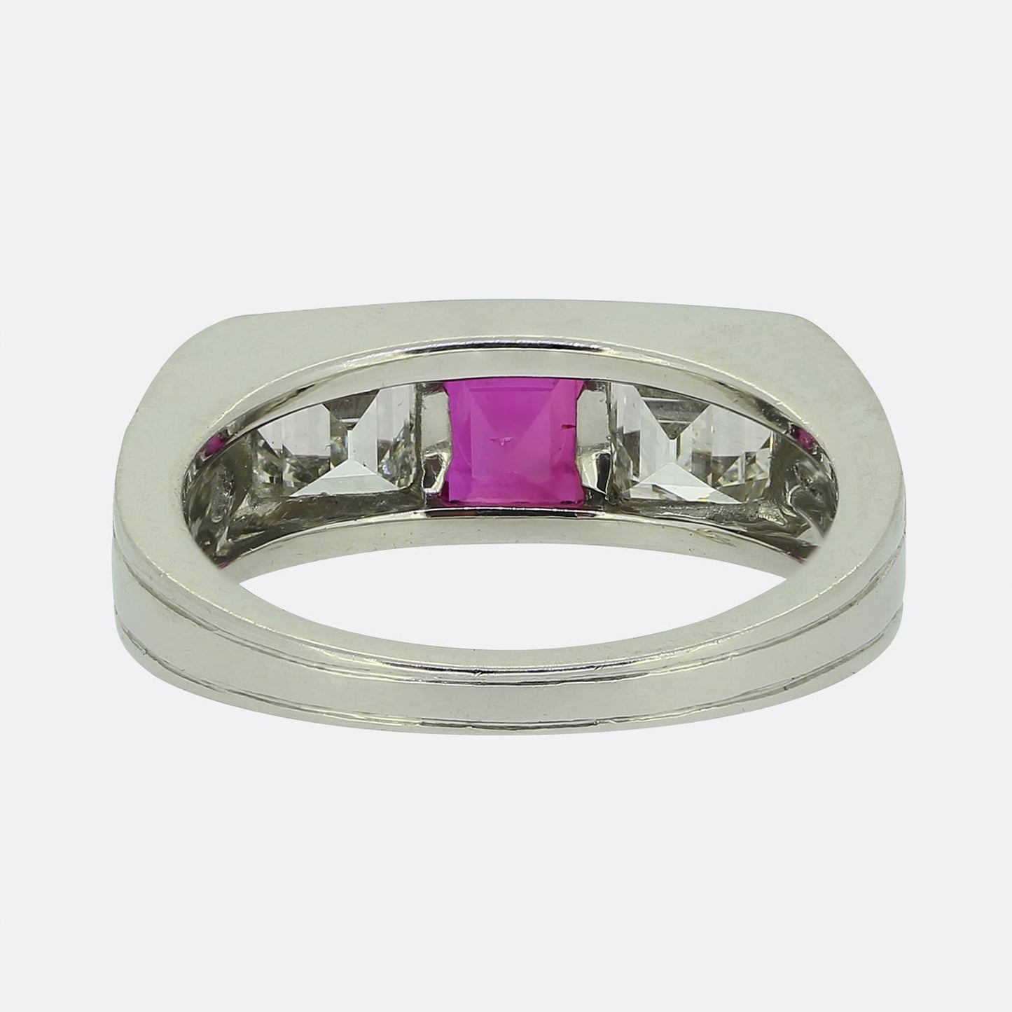 Cartier Ruby and Diamond Three-Stone Ring