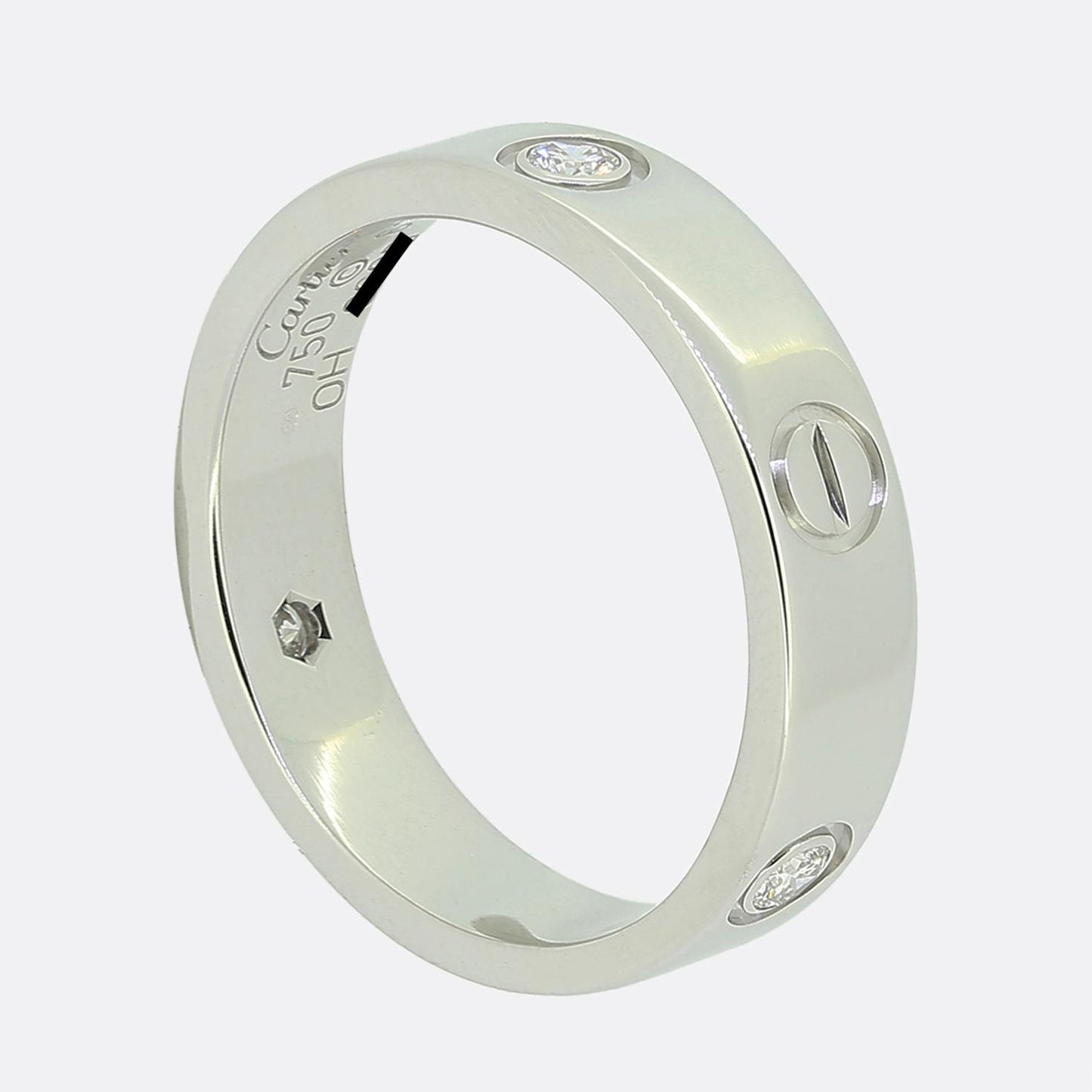 Cartier Three Diamond LOVE Ring Size V (63)