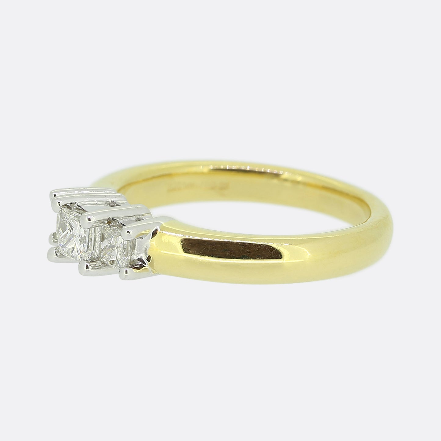 0.42 Carat Three-Stone Princess Diamond Ring