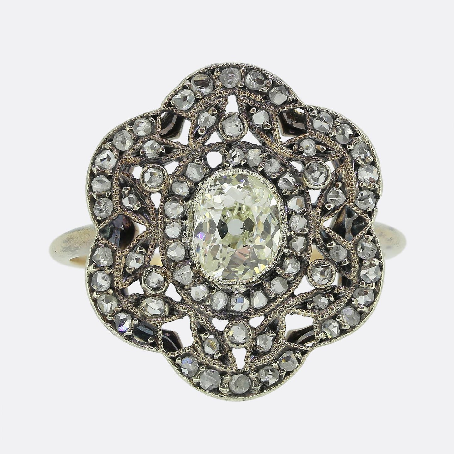 Art Nouveau Diamond Cluster Ring