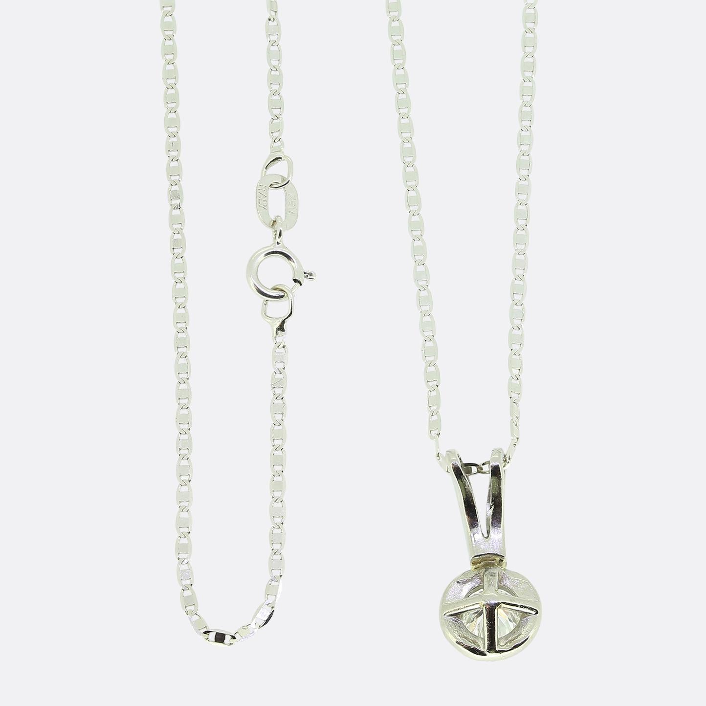 0.35 Carat Diamond Halo Pendant Necklace
