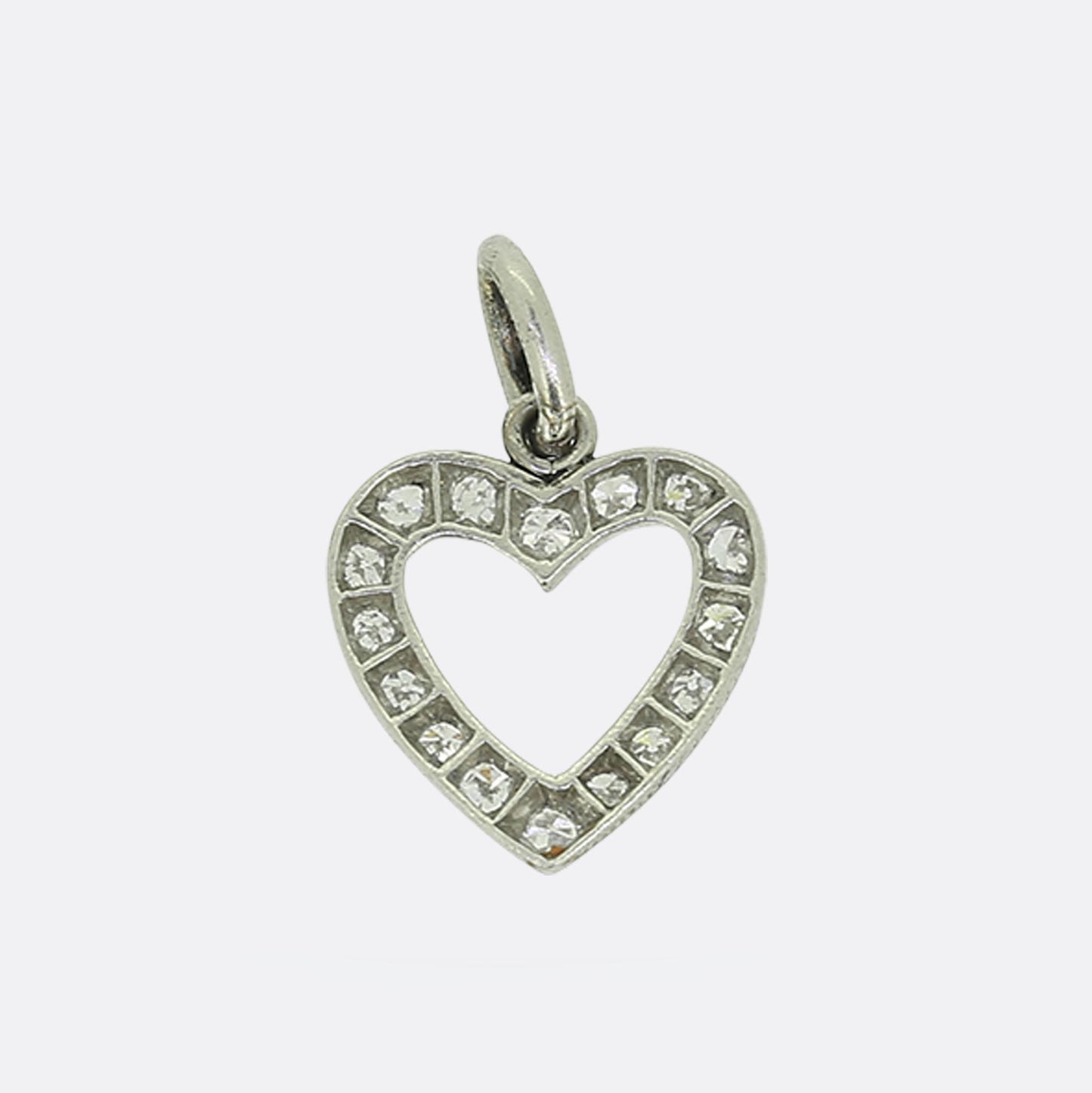 Cartier Art Deco Diamond Heart Charm Pendant
