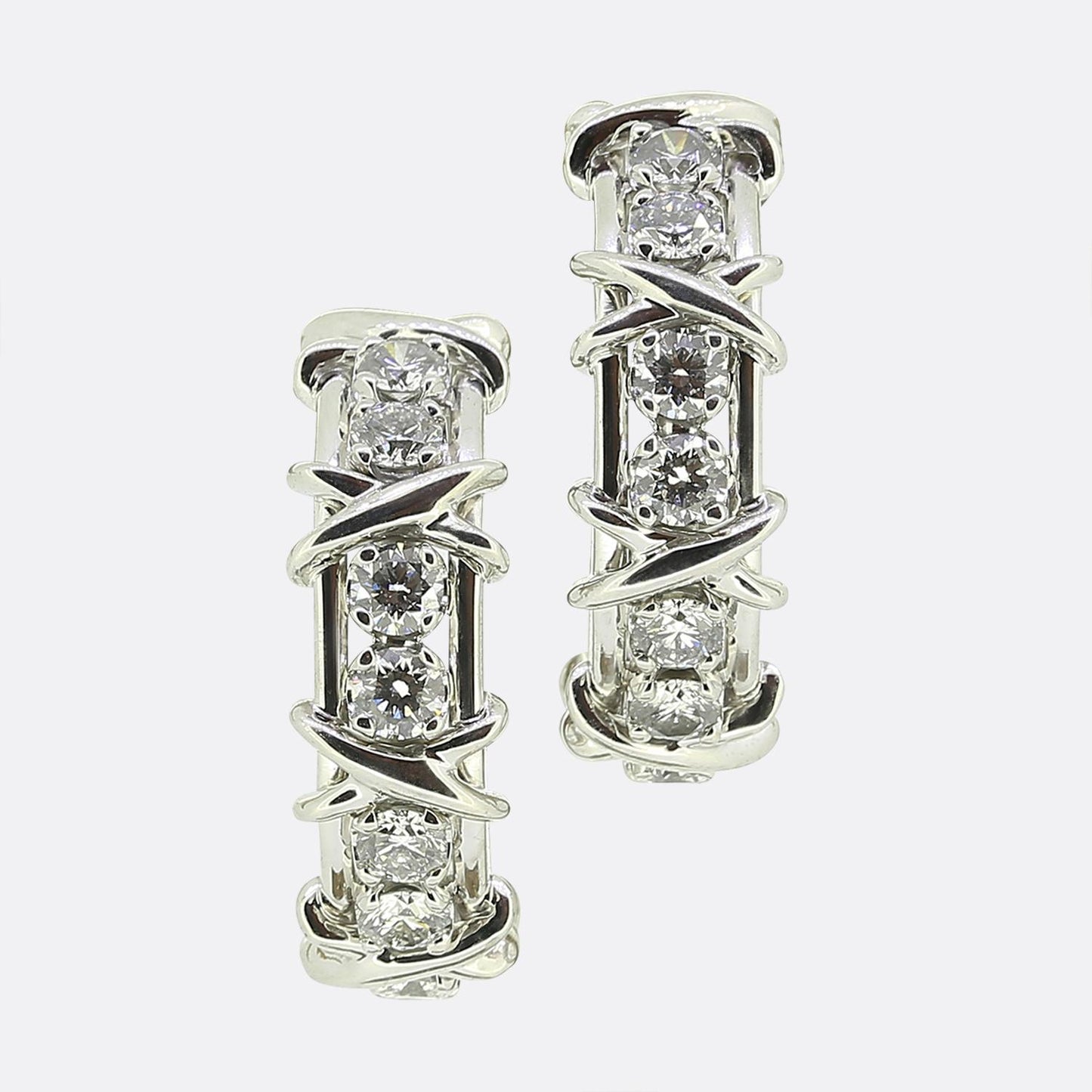 Tiffany & Co. Schlumberger Studios Diamond Hoop Earrings