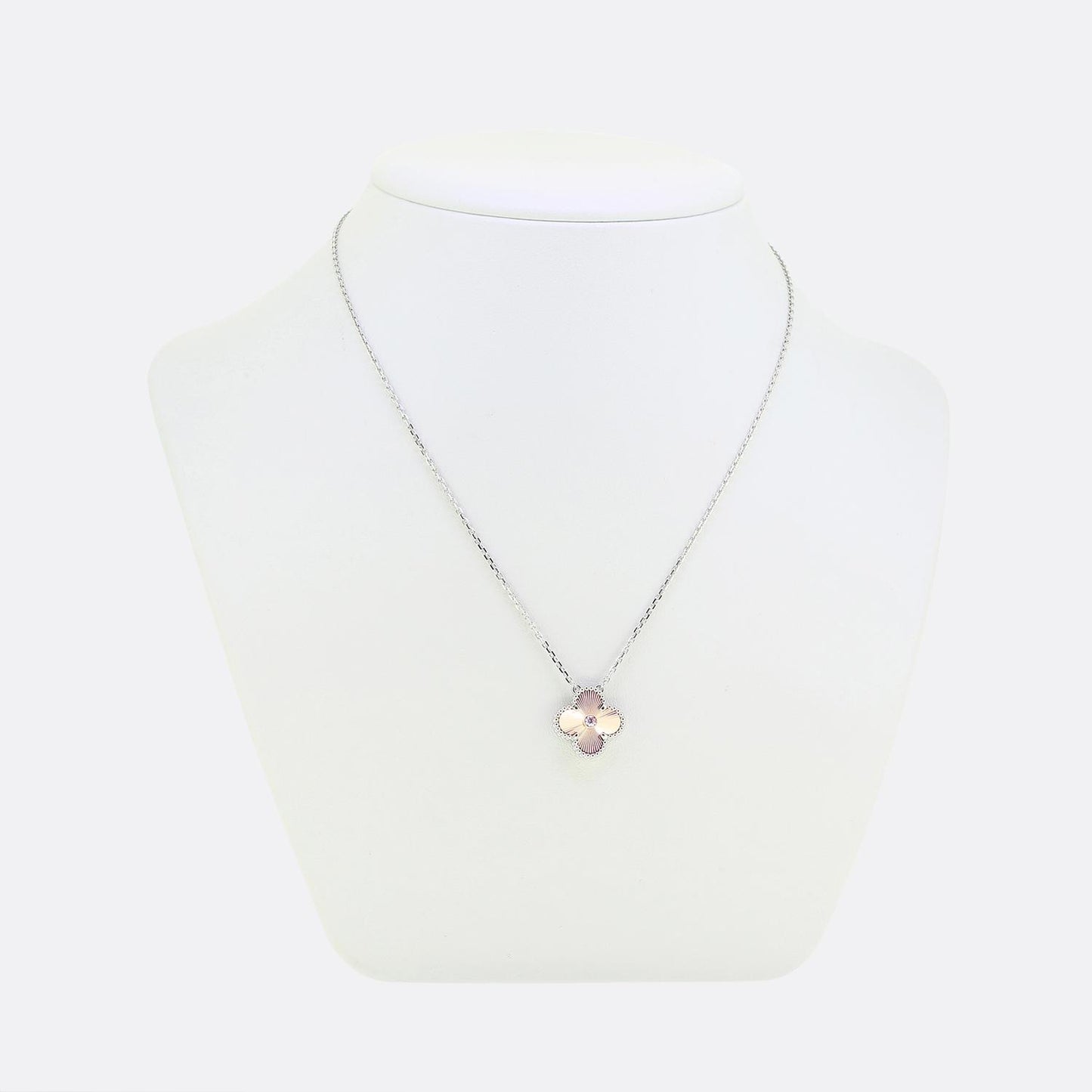 Van Cleef & Apels Alhambra Rose Guilloche Necklace